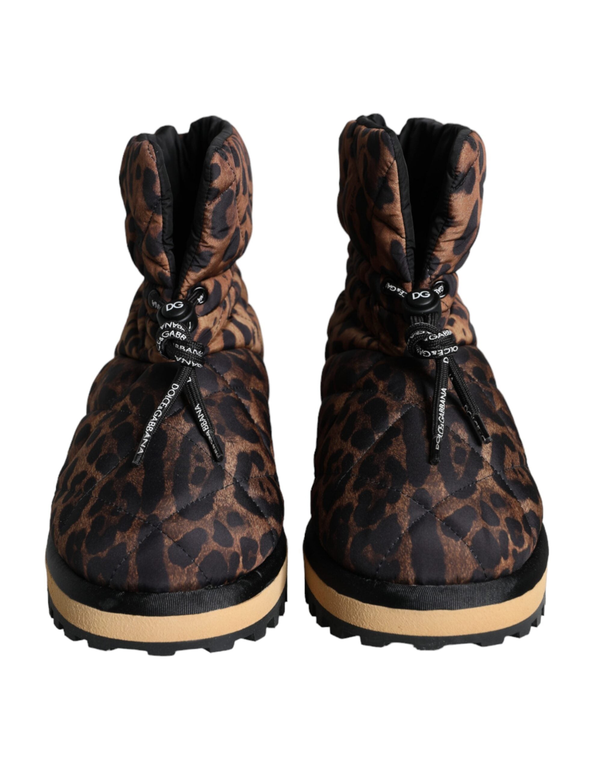 Dolce & Gabbana Bruna Leopardstövlar Vadderade Skor