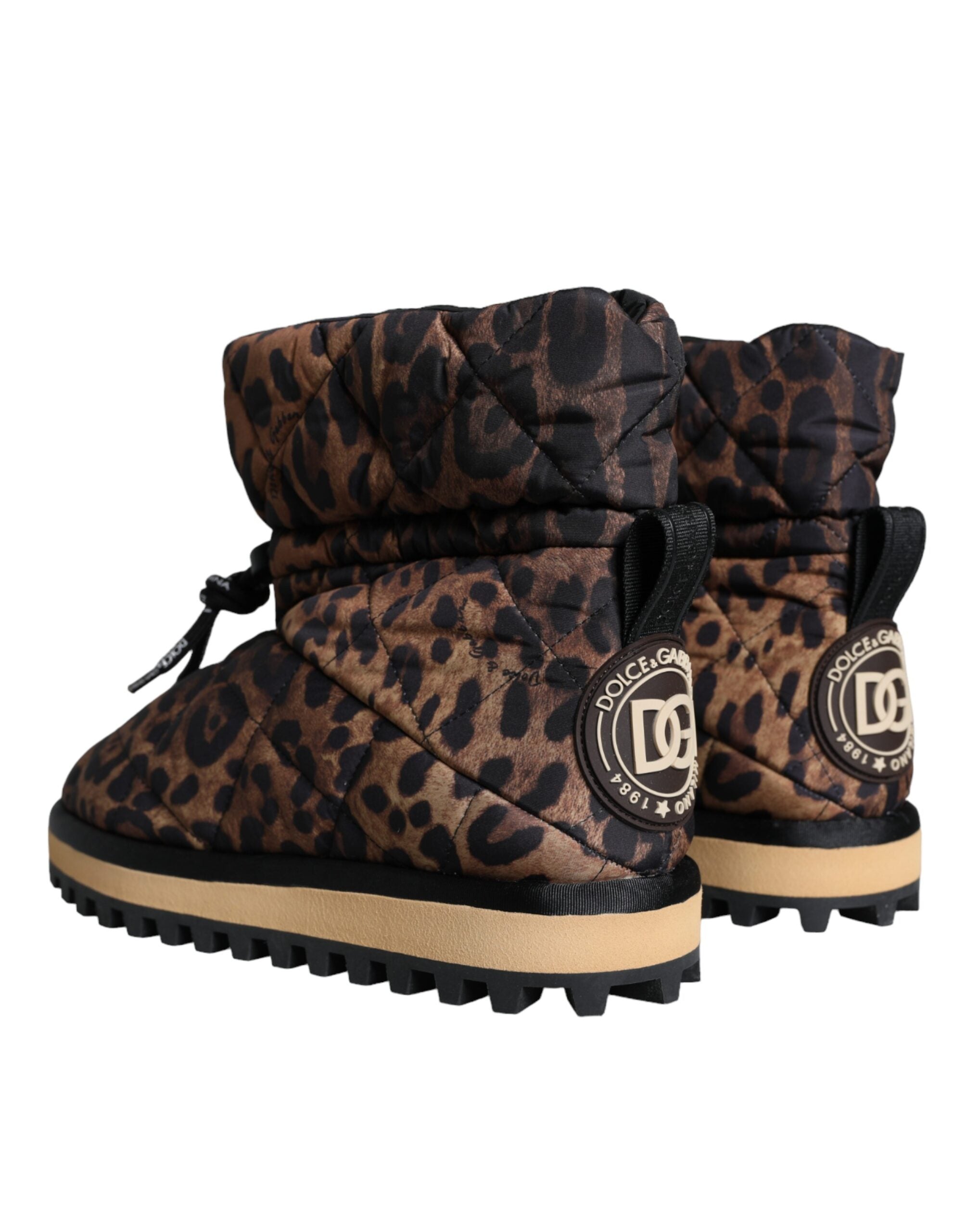 Dolce & Gabbana Bruna Leopardstövlar Vadderade Skor