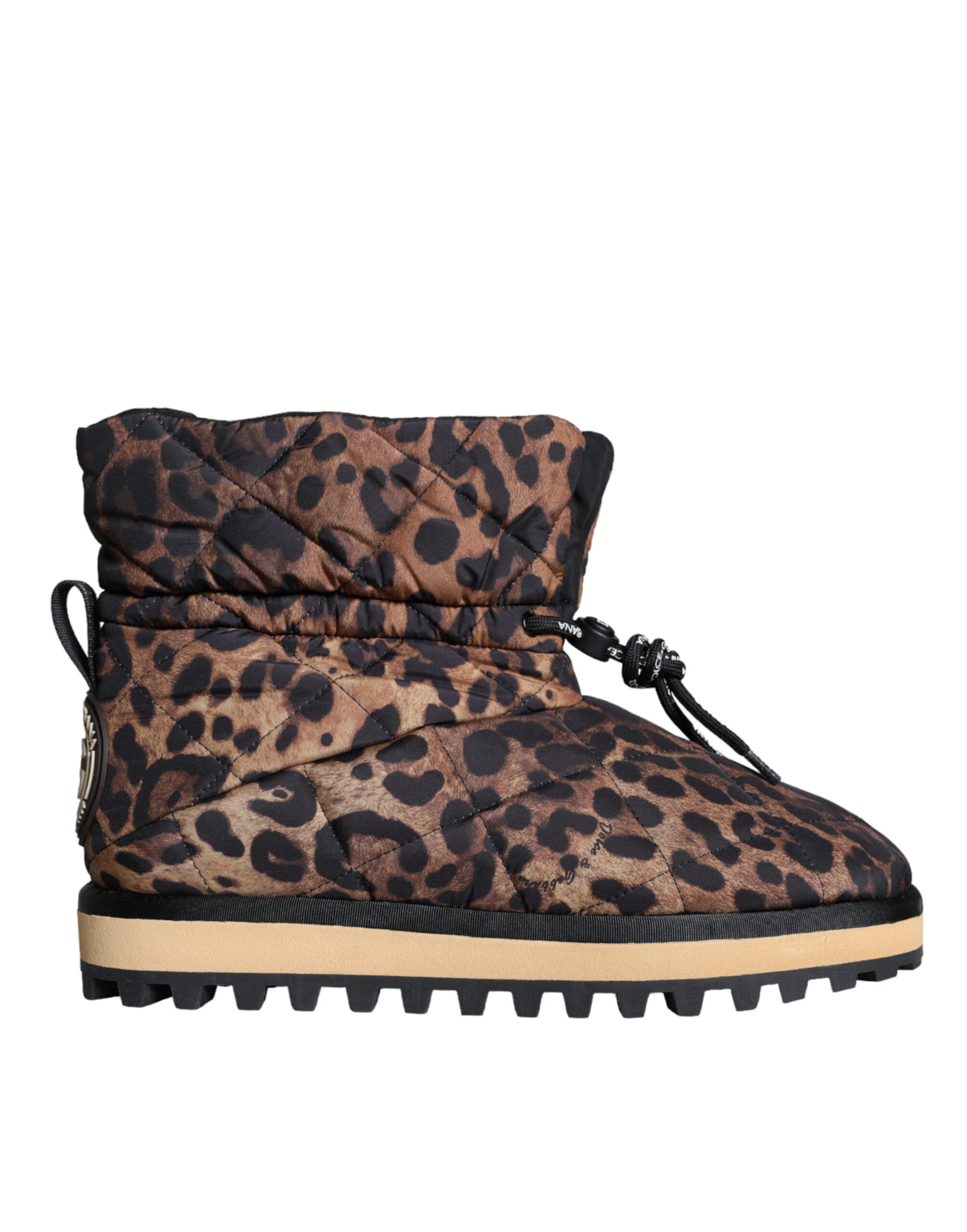 Dolce & Gabbana Bruna Leopardstövlar Vadderade Skor
