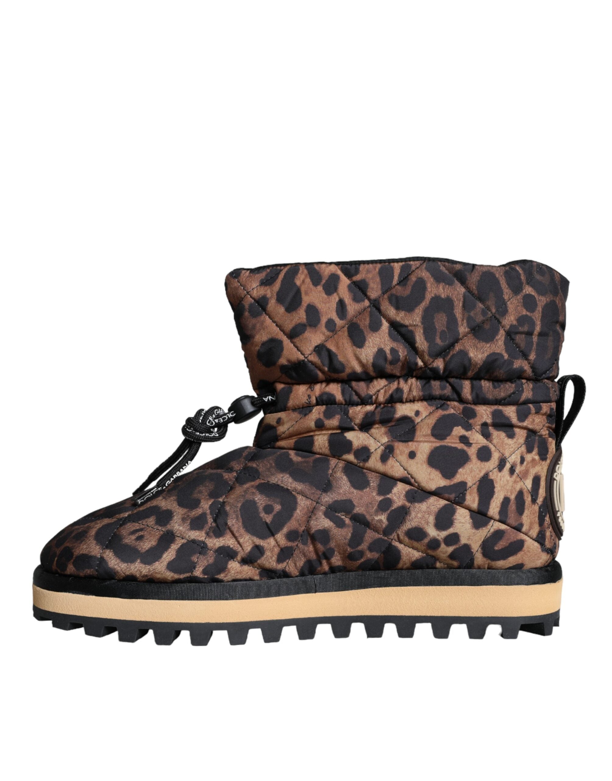 Dolce & Gabbana Bruna Leopardstövlar Vadderade Skor