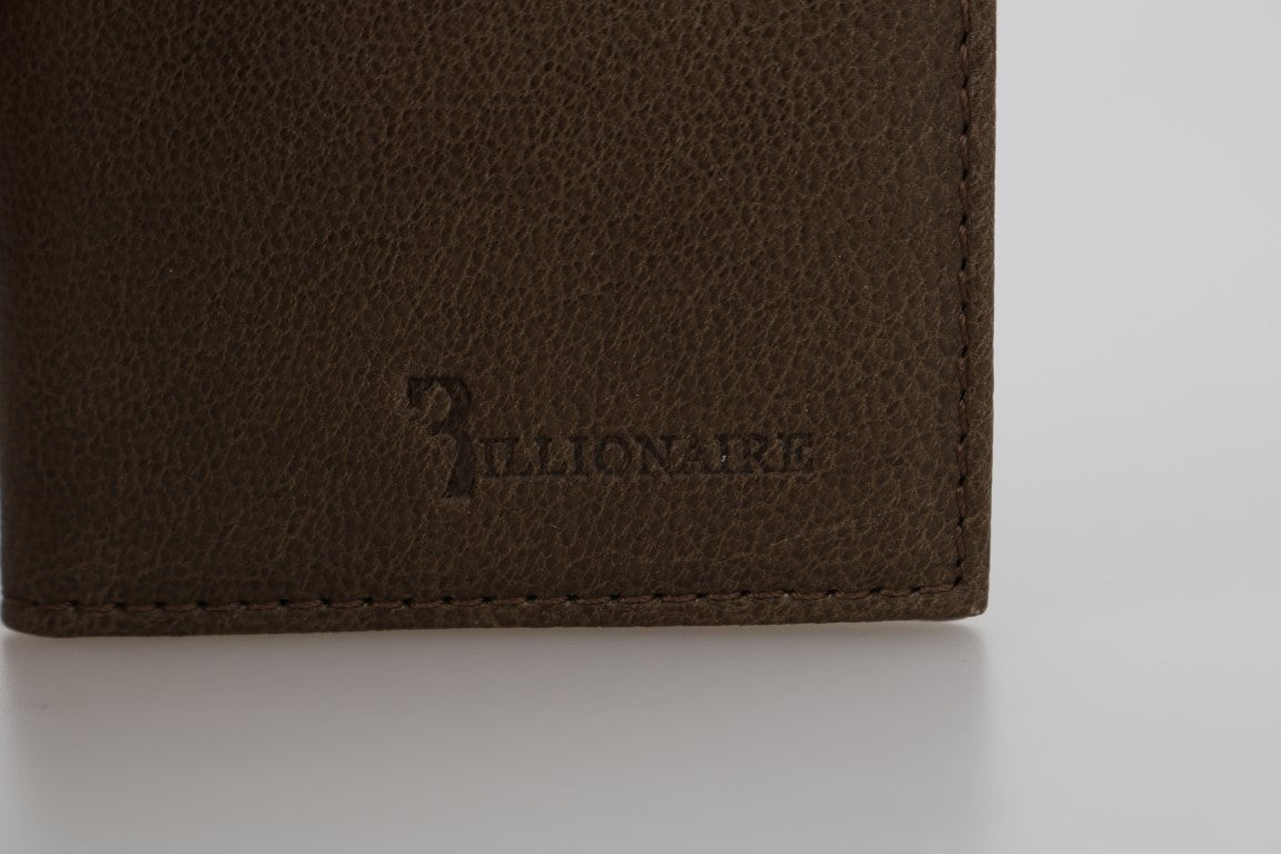 Billionaire Italian Couture brun läderplånbok med vikning