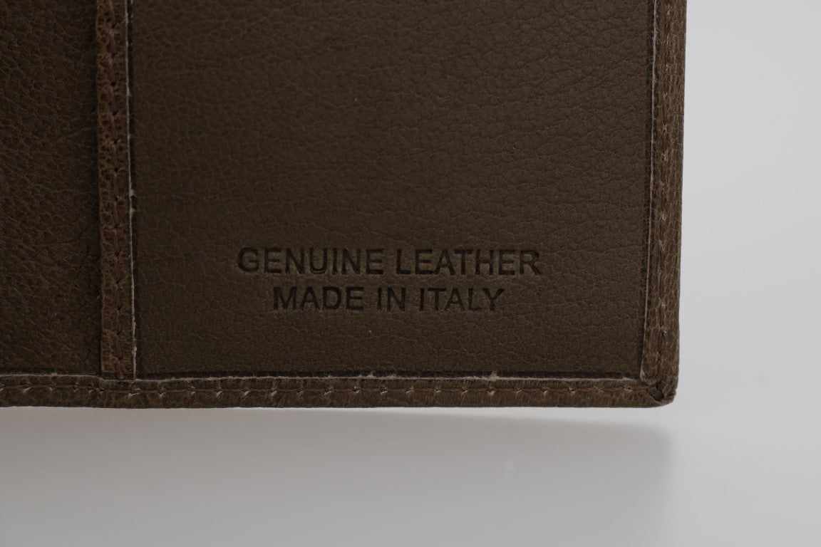 Billionaire Italian Couture brun läderplånbok med vikning