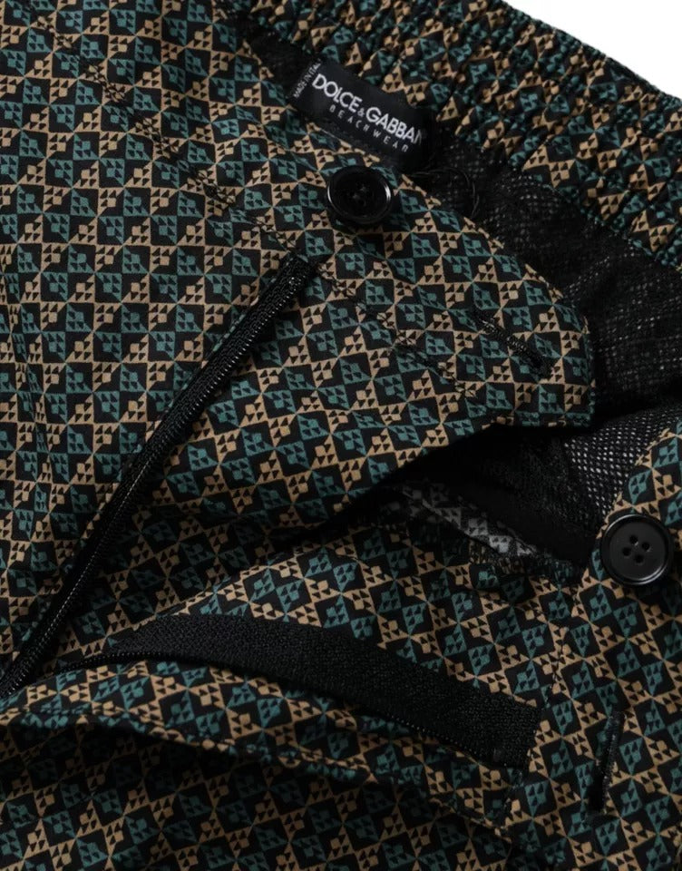Dolce & Gabbana Bruna Mönstrade Strandkläder Badshorts Badkläder