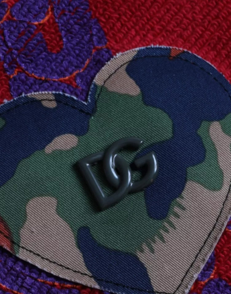 Dolce & Gabbana Röd Logotyp Bomulls Rund Halsad Tröja