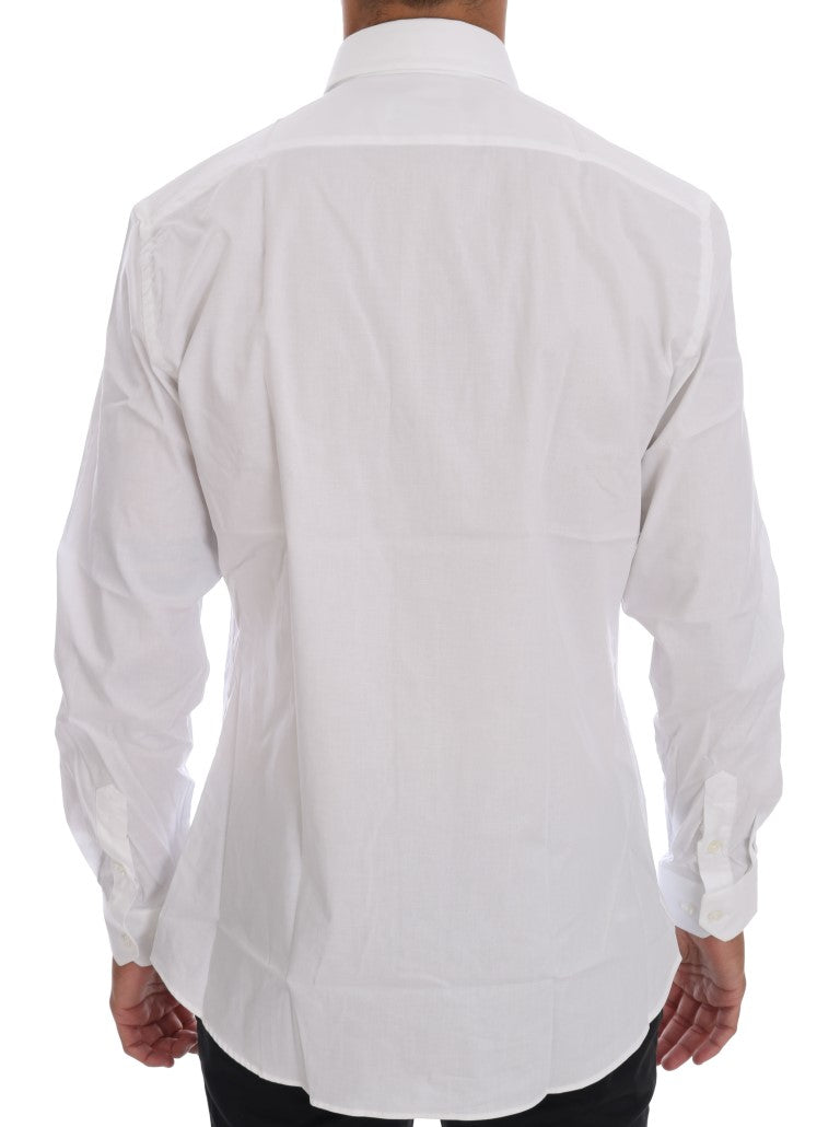 Moschino Vit Bomulls Stretchig Slim Fit Skjorta