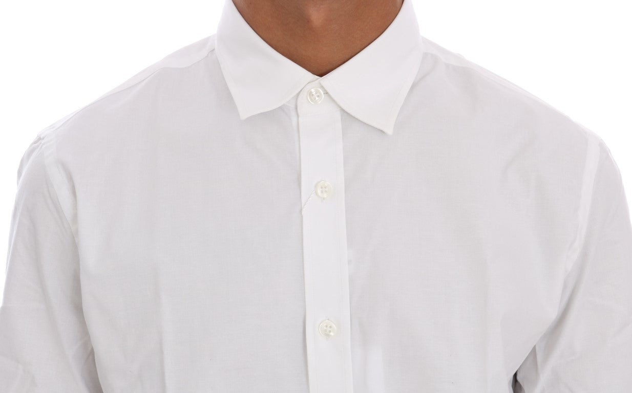 Moschino Vit Bomulls Stretchig Slim Fit Skjorta