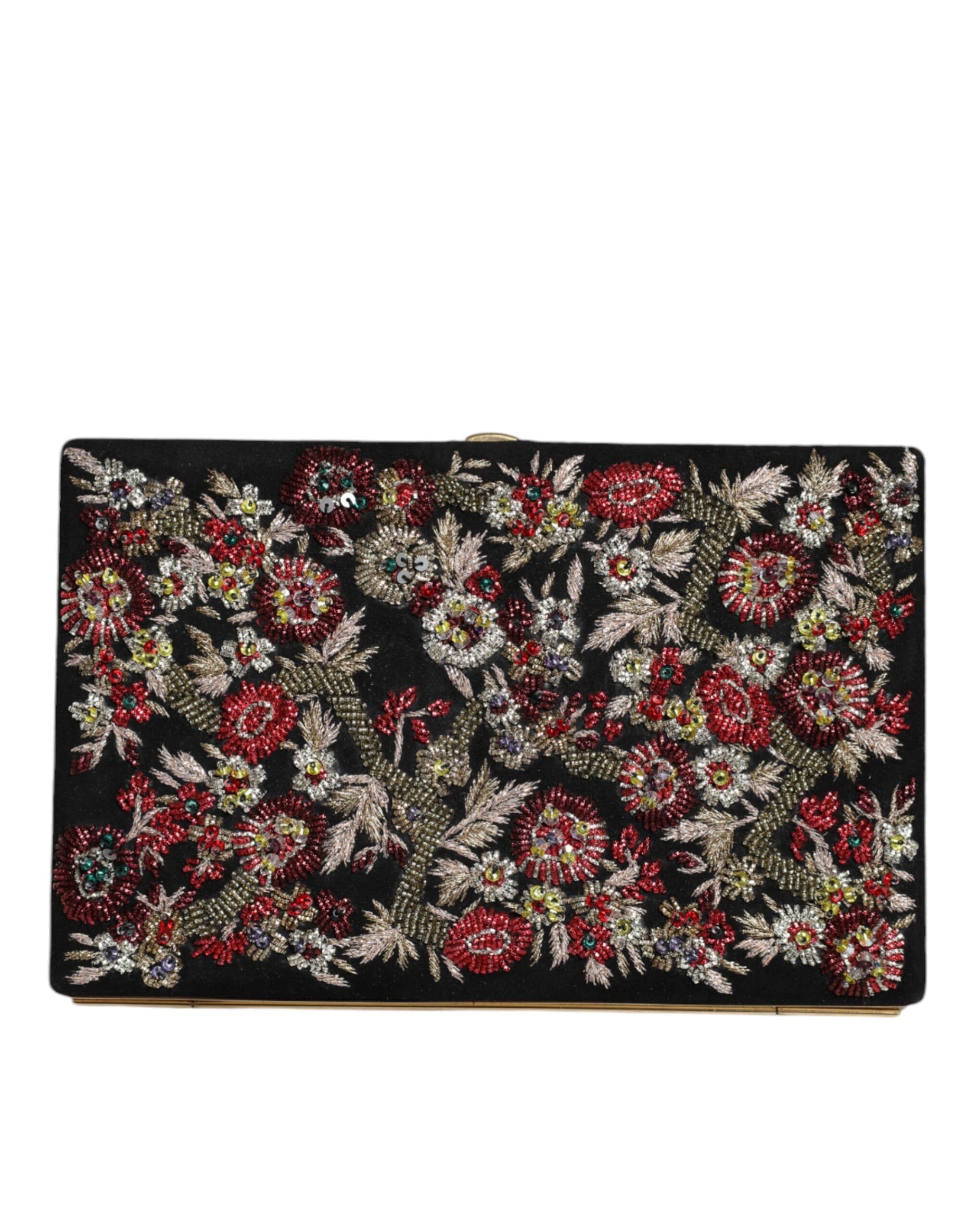 Dolce & Gabbana Flerfärgad Blommig Guldfärgad Kuvertväska med Ram