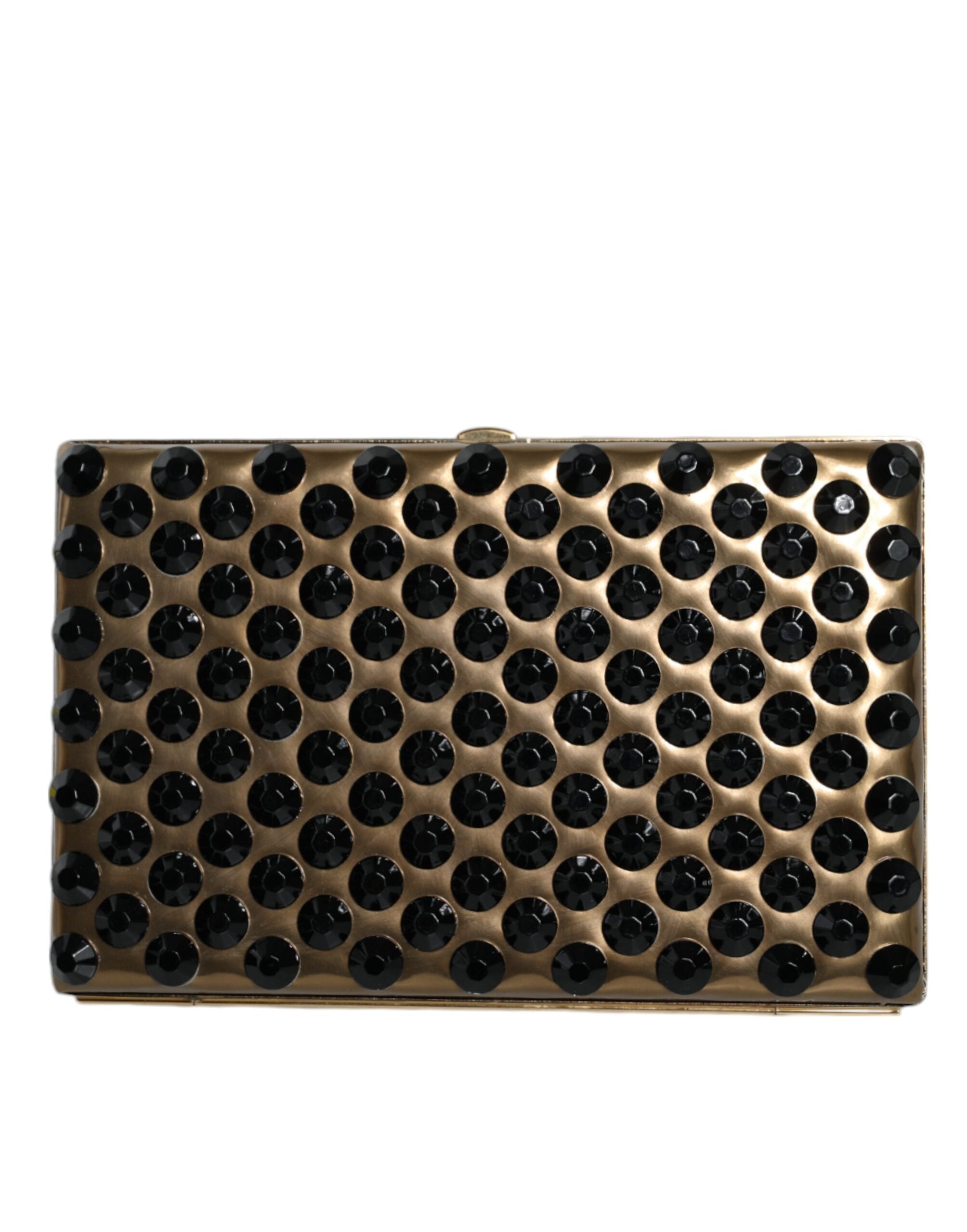 Dolce & Gabbana Guldfärgad Kristall Bifold Clutch Kvällsfest Damväska
