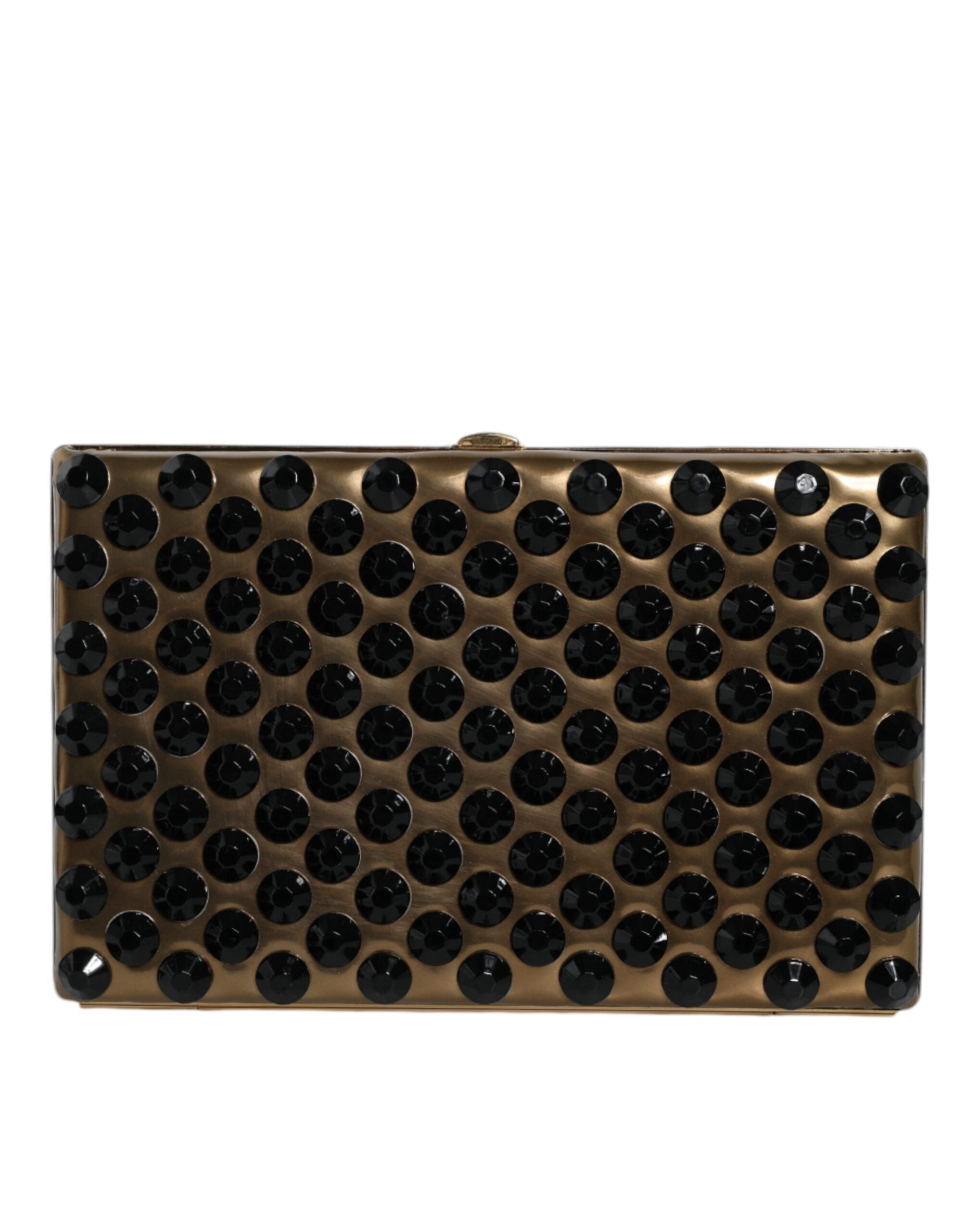 Dolce & Gabbana Guldfärgad Kristall Bifold Clutch Kvällsfest Damväska