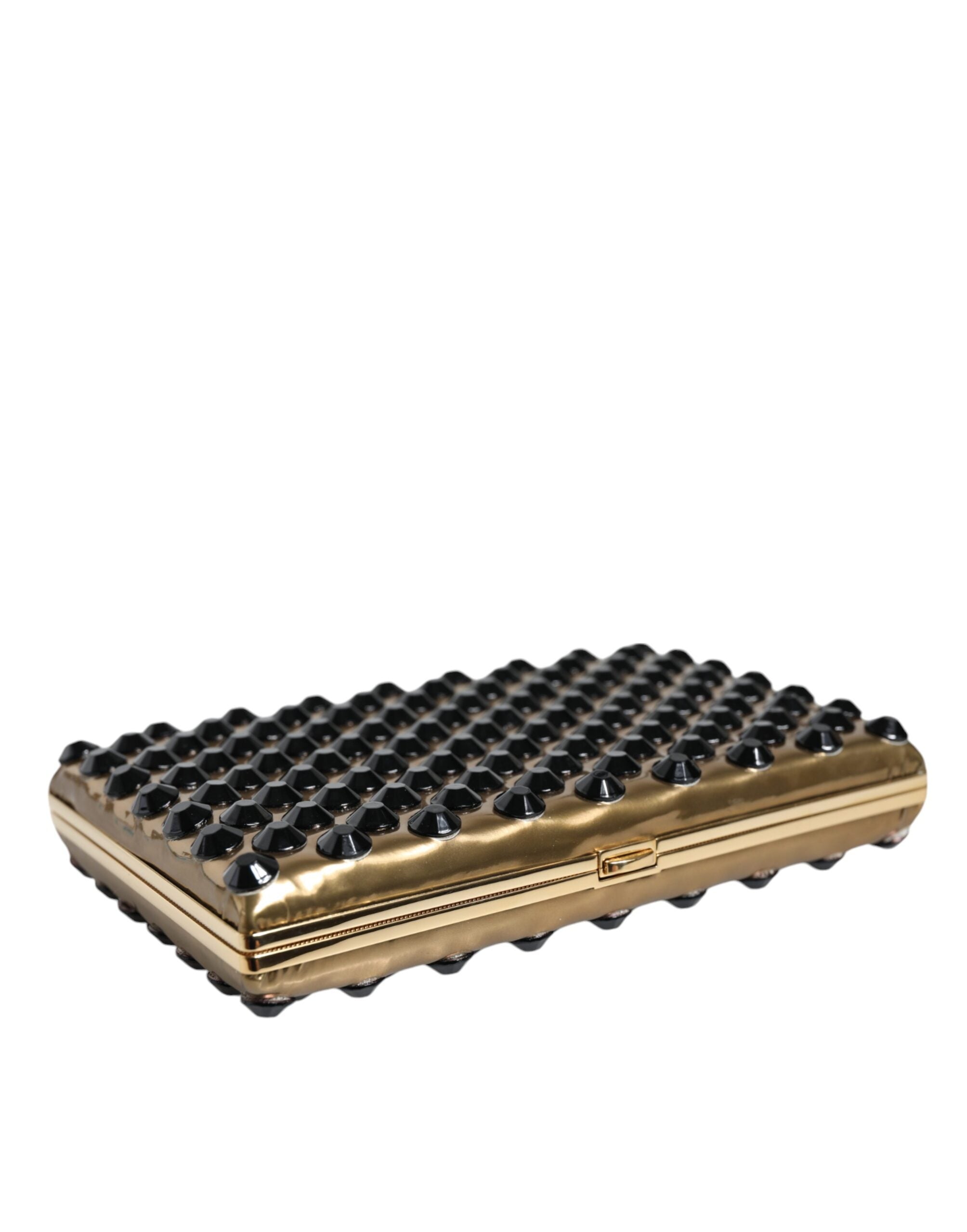Dolce & Gabbana Guldfärgad Kristall Bifold Clutch Kvällsfest Damväska