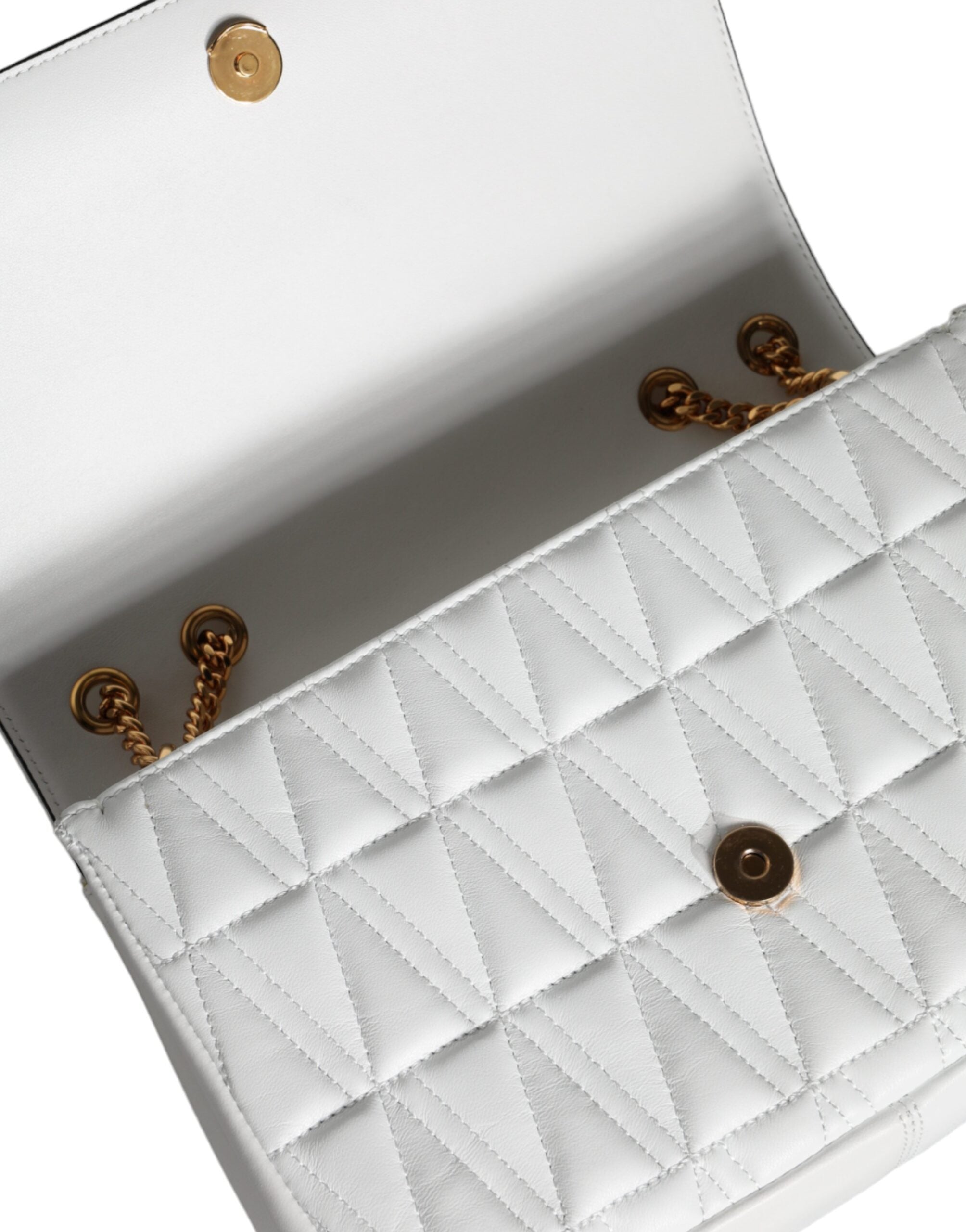 Versace Vit Mini Axelremsväska i Nappaläder