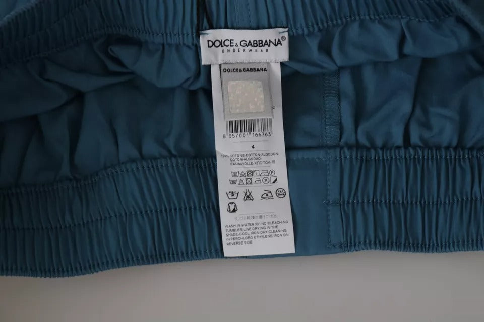 Dolce & Gabbana Blå Bomull Regular Boxershorts Underkläder