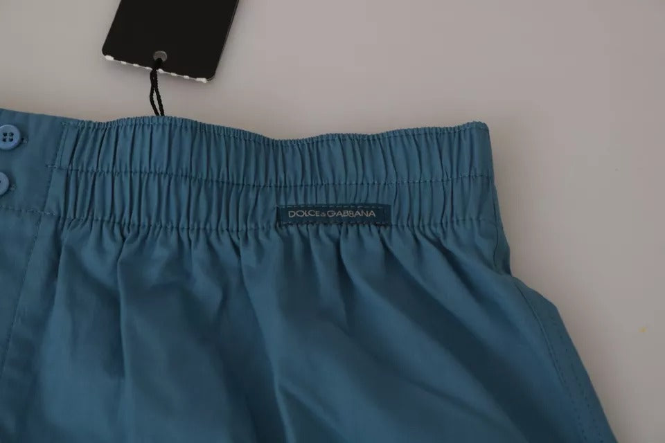 Dolce & Gabbana Blå Bomull Regular Boxershorts Underkläder