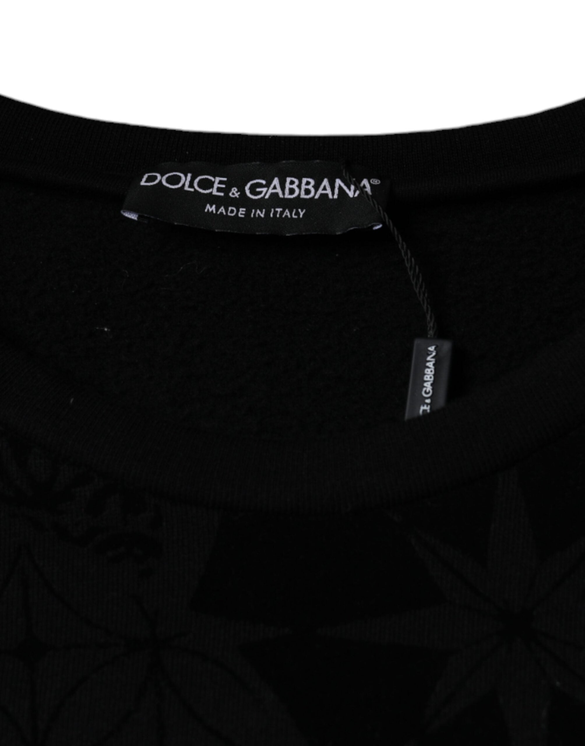 Dolce & Gabbana Svart Mönstrad Rund Halsad Sweatshirt