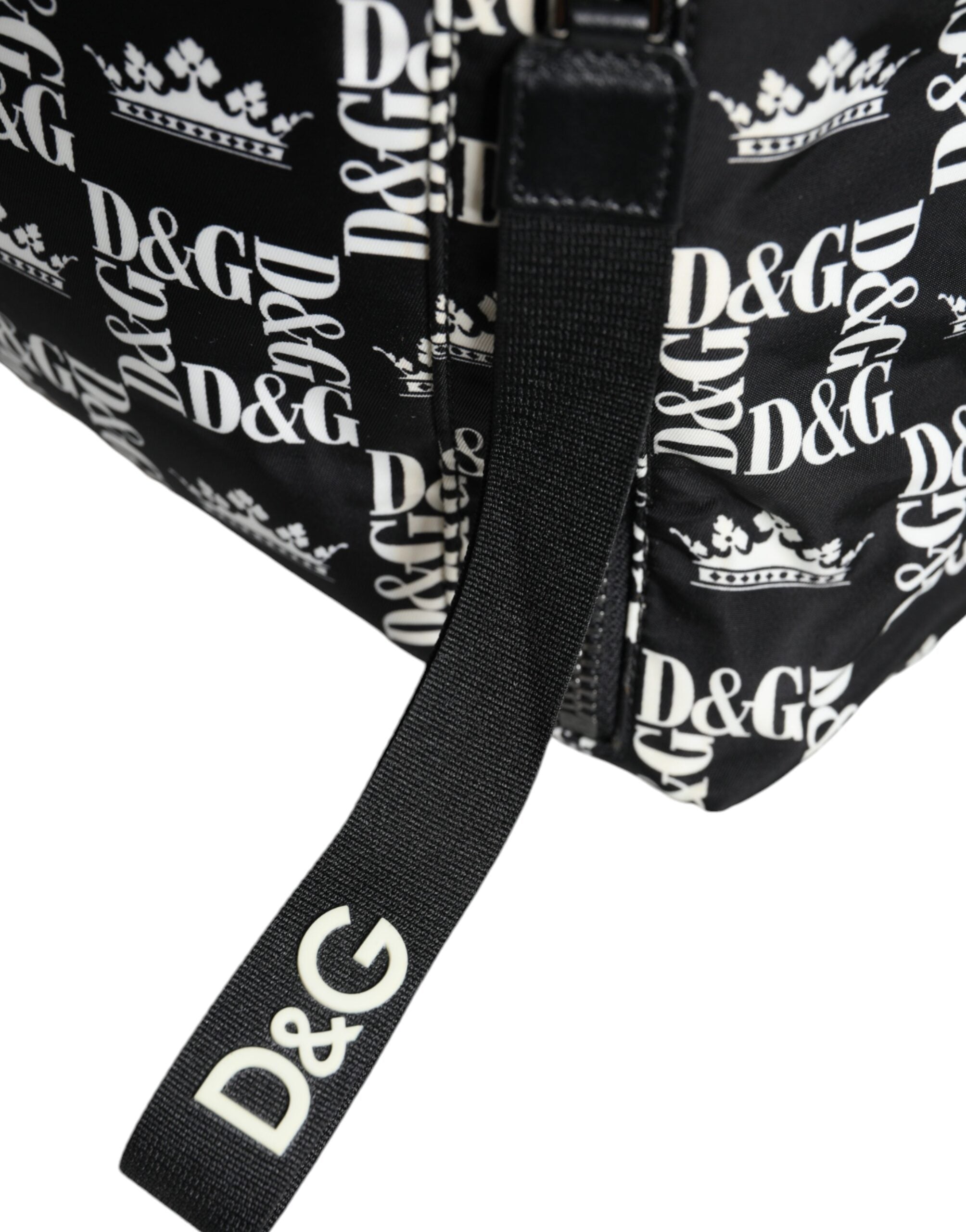Dolce & Gabbana Svartvit DG Kronlogotyp Nylon Ryggsäck