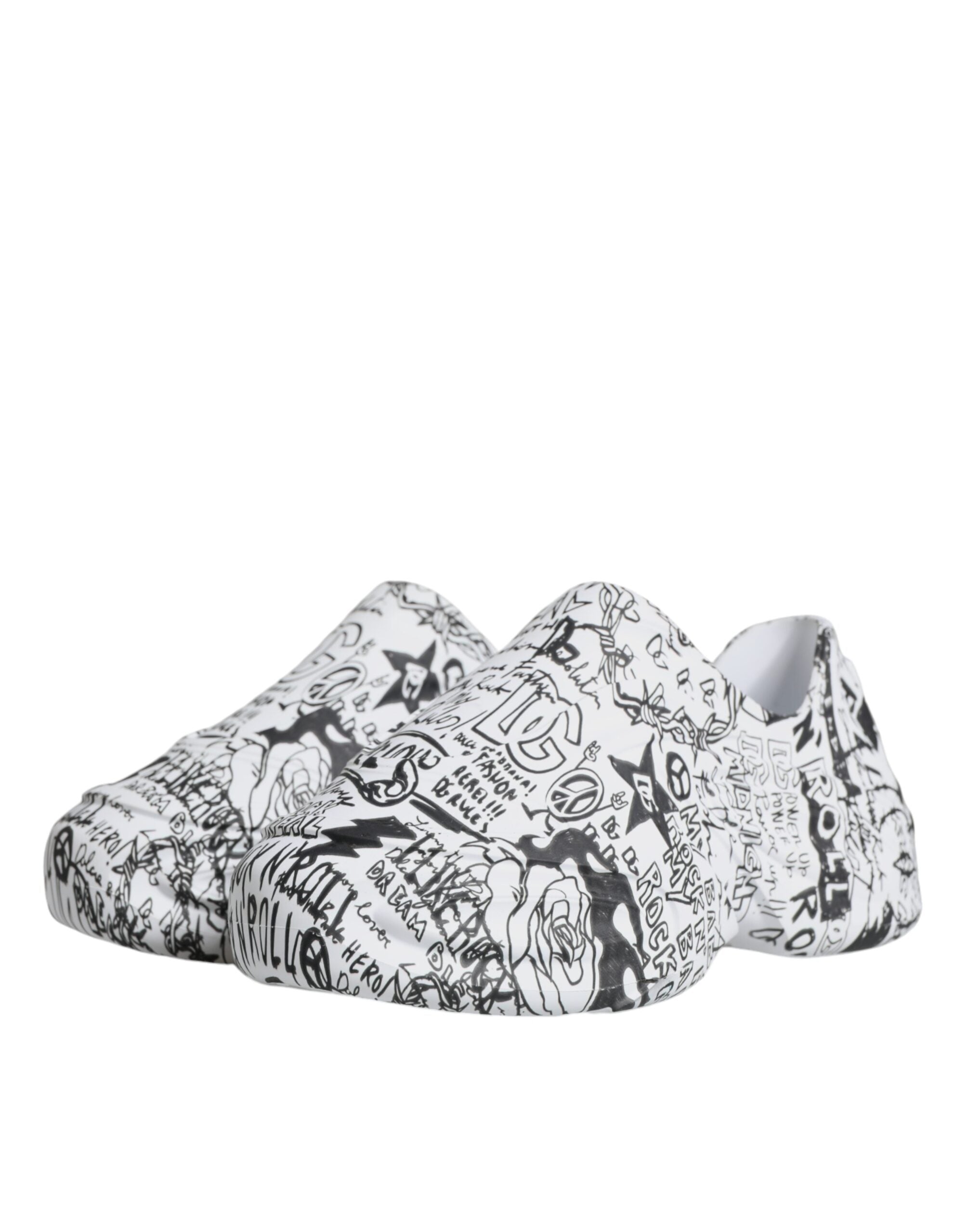 Dolce & Gabbana Vita Svarta Graffiti Daymaster Sneakers Skor