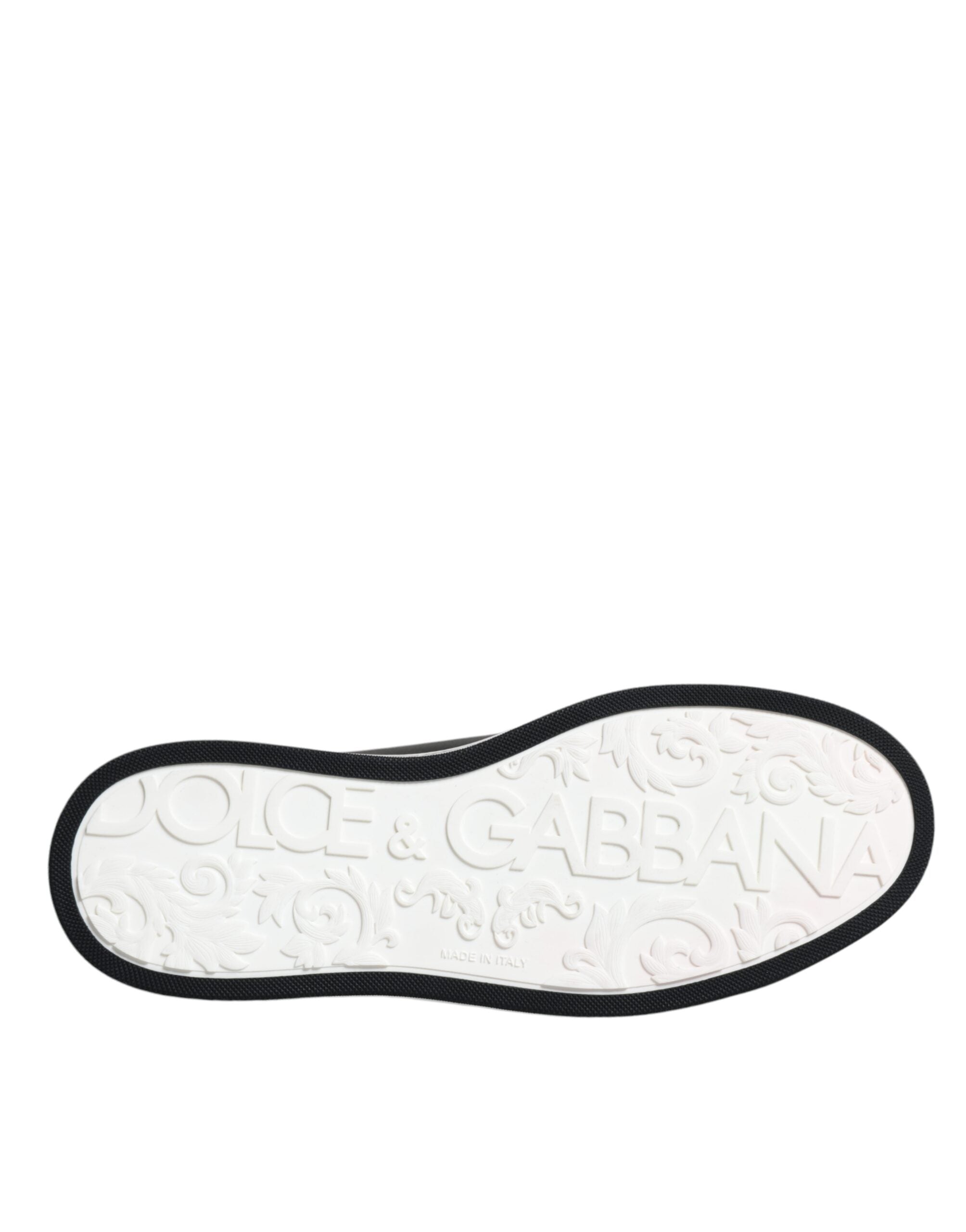Dolce & Gabbana Svarta Läder Låga Sneakers Herrskor