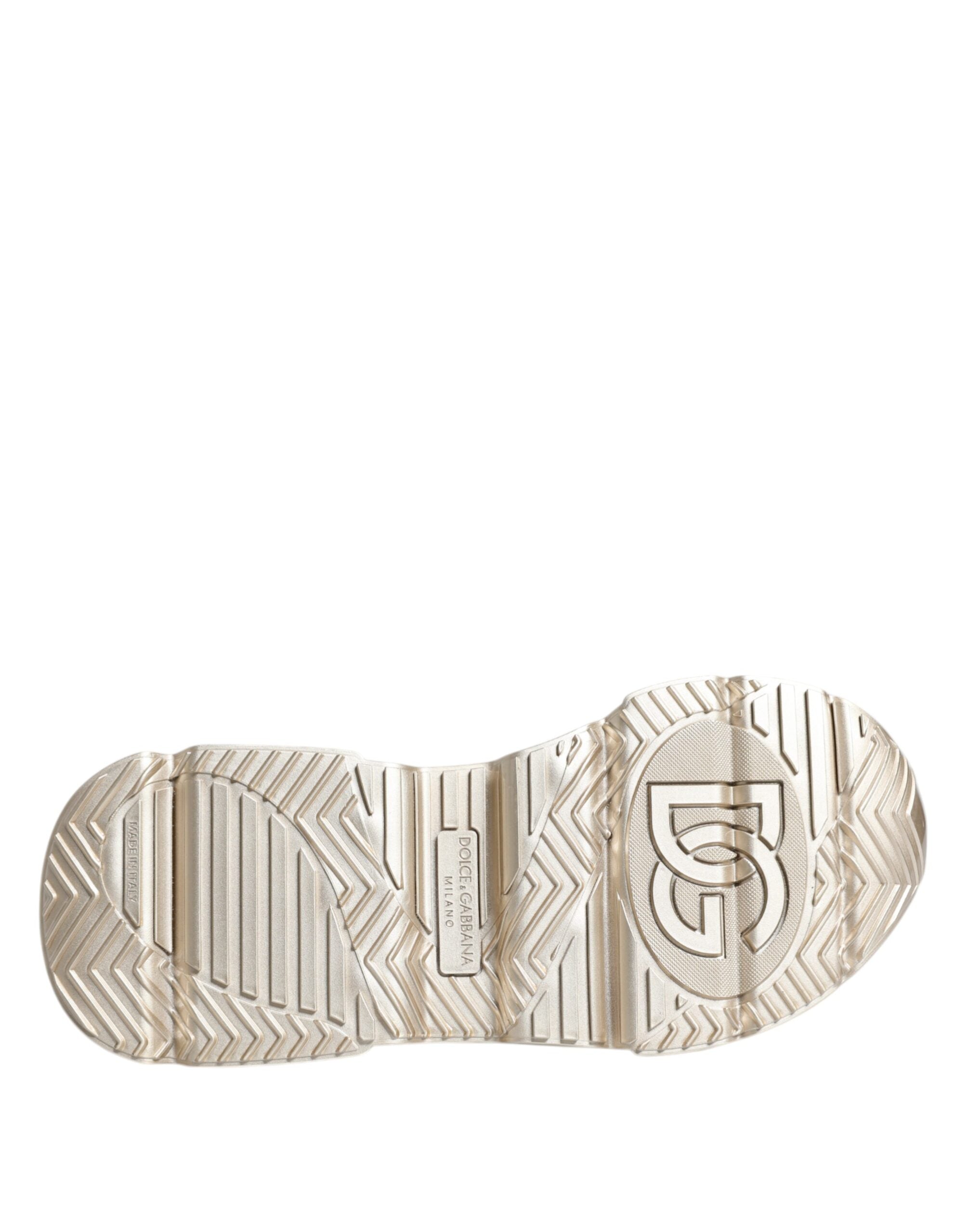 Dolce & Gabbana Guldfärgade Paljetter Iridiscerande Daymaster Sneakers Skor