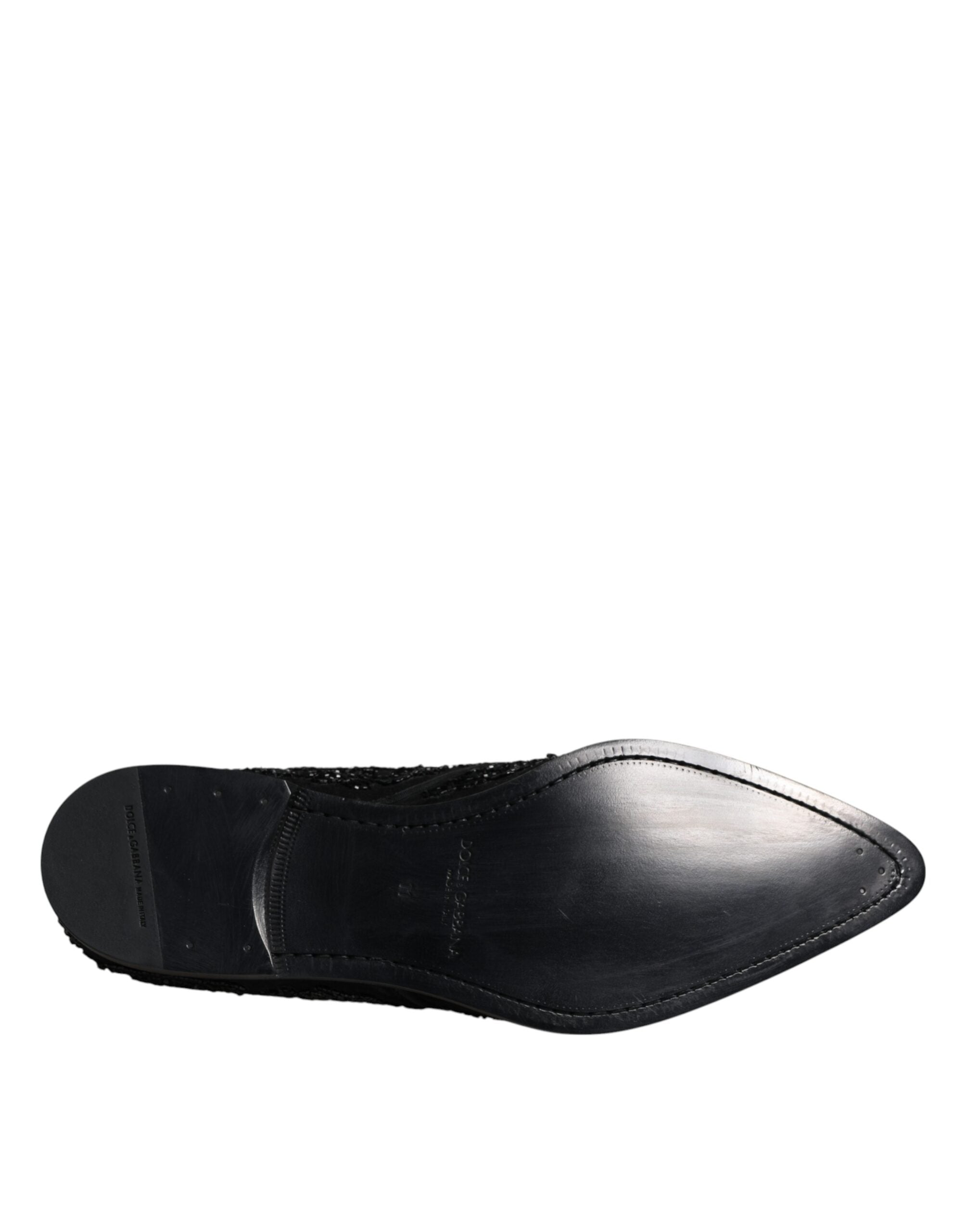 Dolce & Gabbana Svarta Utsmyckade Mocka Derby Formella Skor