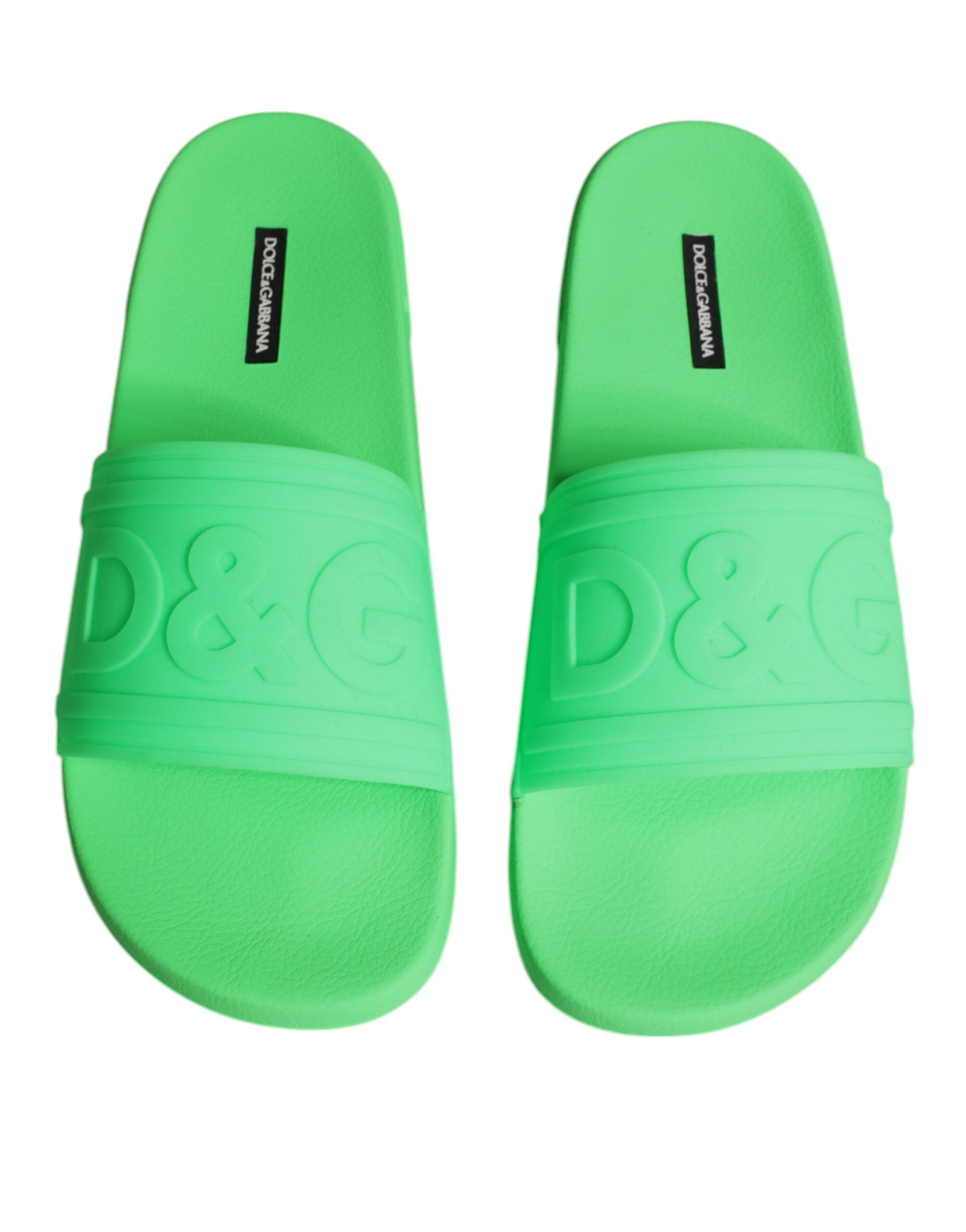 Dolce & Gabbana Gröna Lädersandaler Strandskor