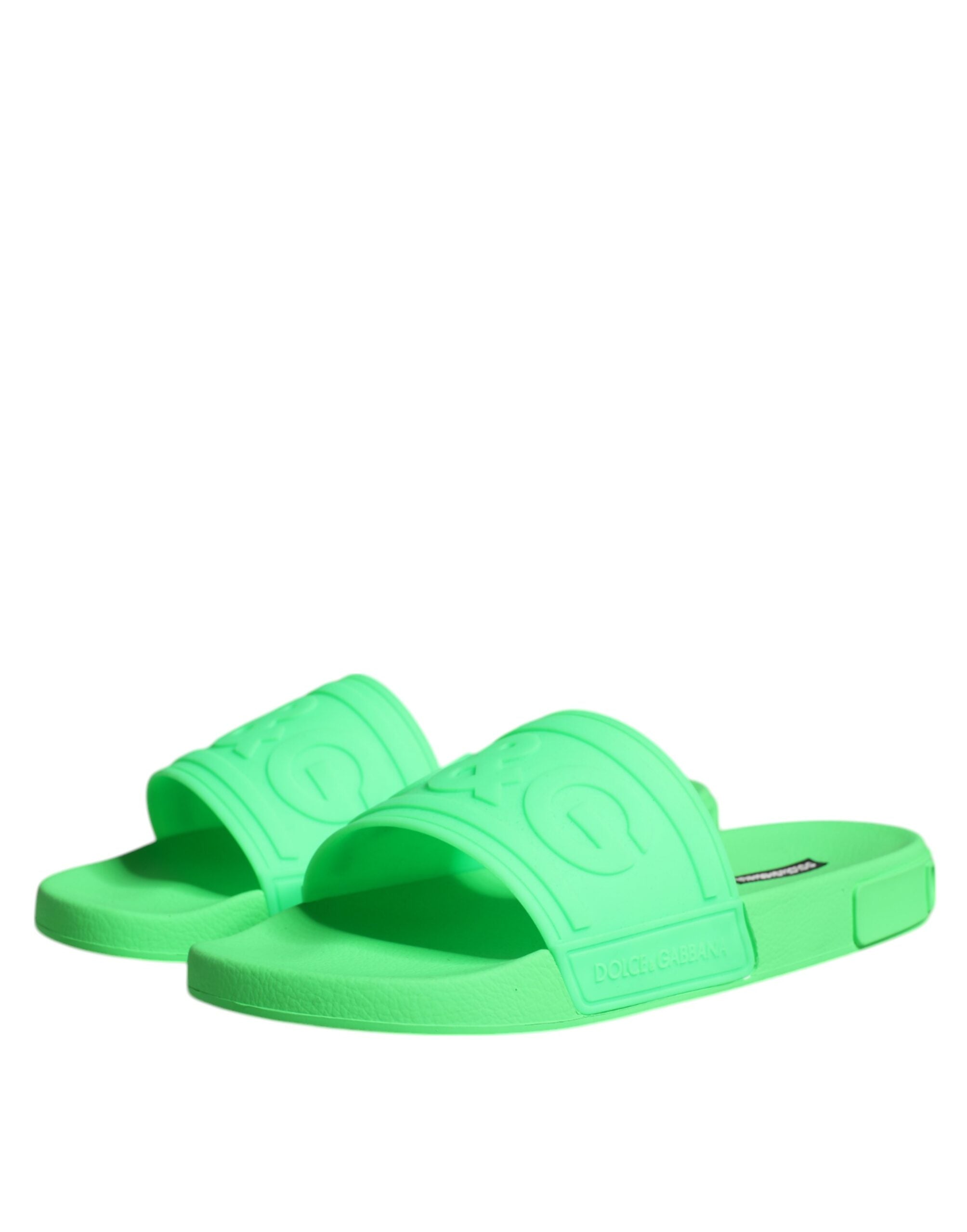 Dolce & Gabbana Gröna Lädersandaler Strandskor