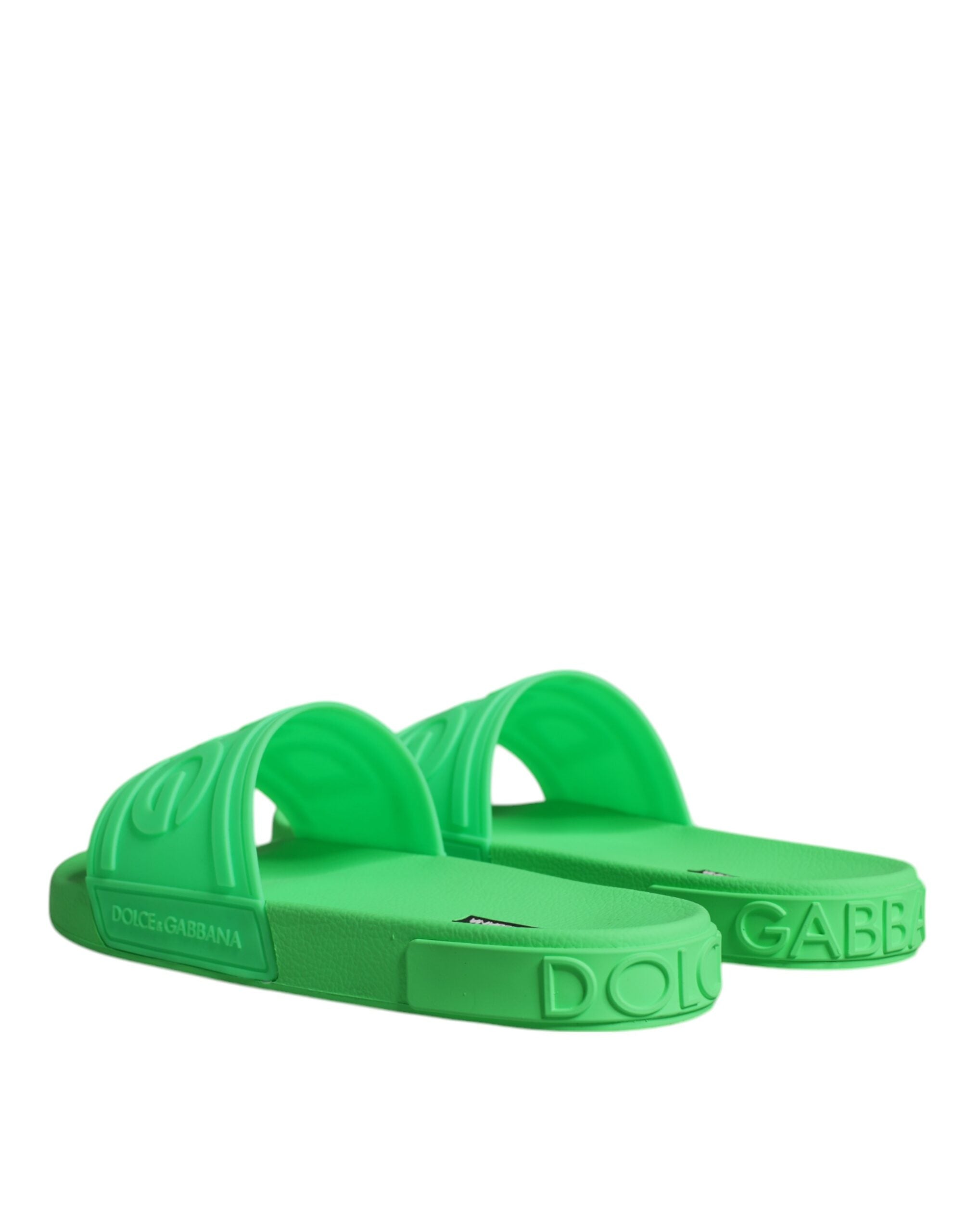 Dolce & Gabbana Gröna Lädersandaler Strandskor