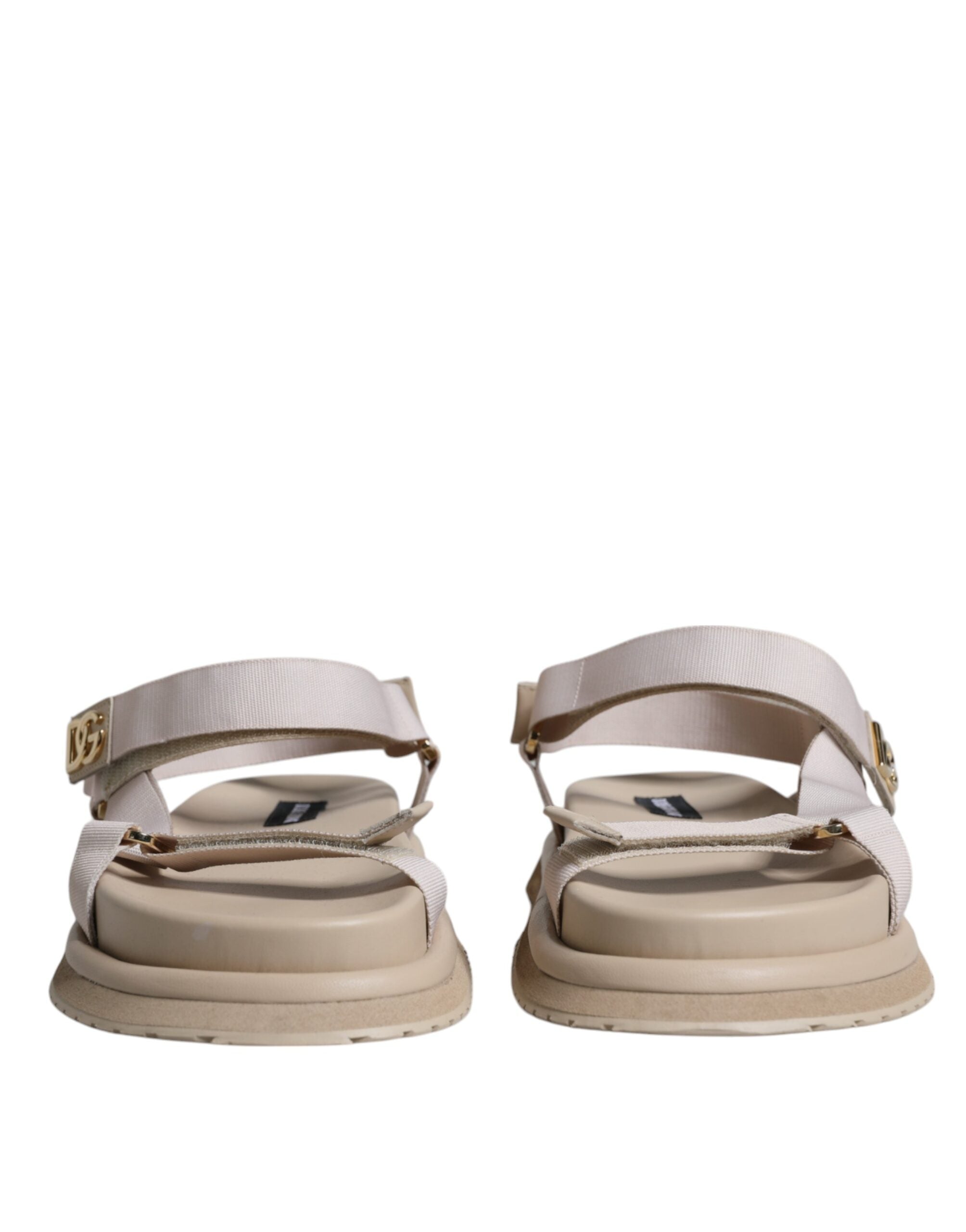 Dolce & Gabbana Beige Nappa Devotion Strap Herr Sandaler Skor