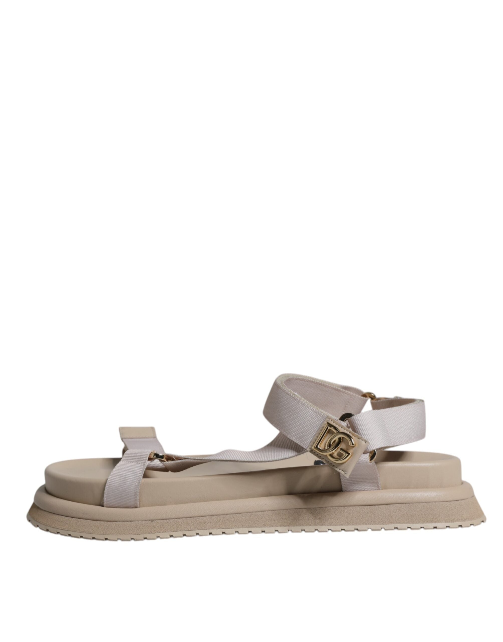 Dolce & Gabbana Beige Nappa Devotion Strap Herr Sandaler Skor