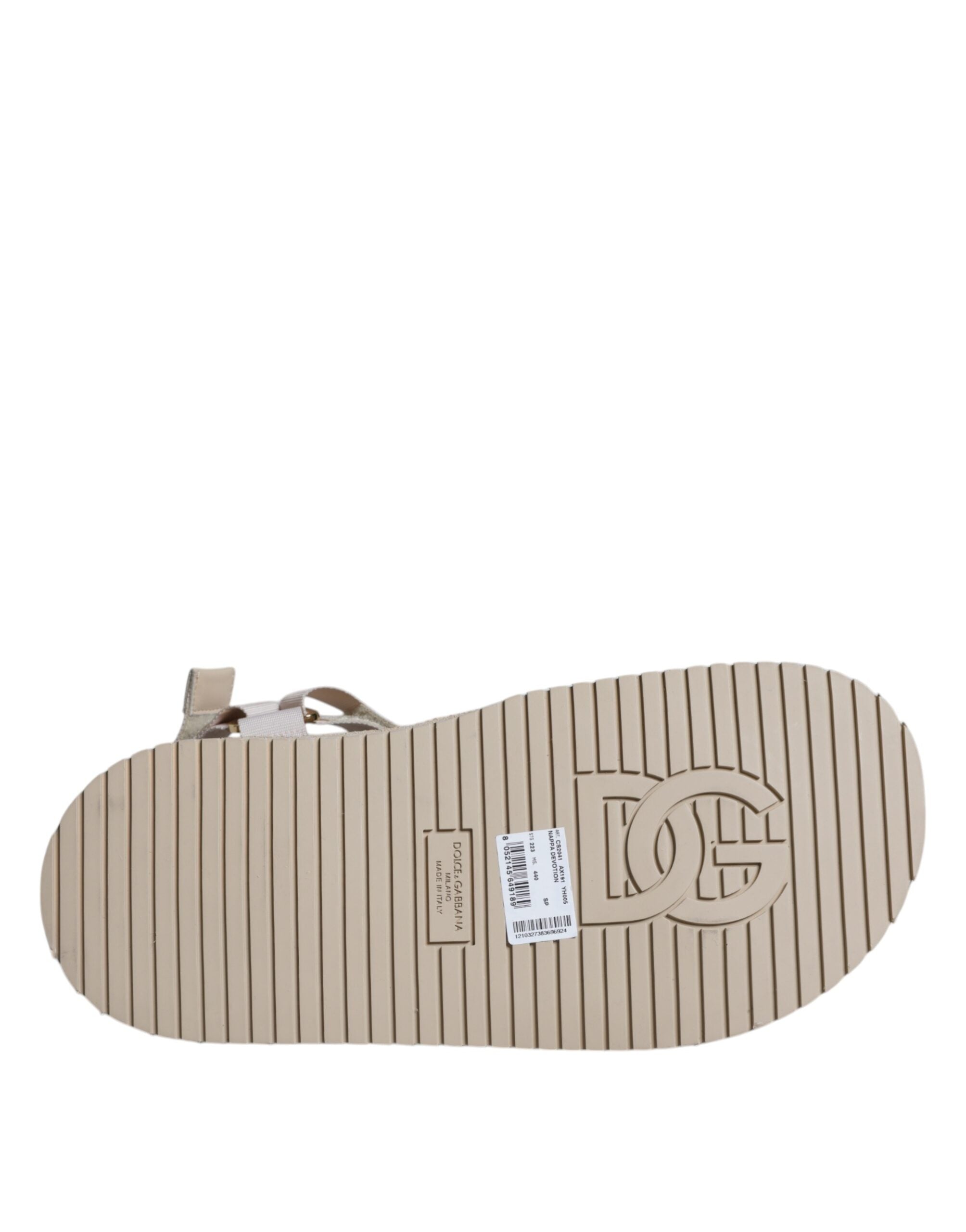 Dolce & Gabbana Beige Nappa Devotion Strap Herr Sandaler Skor
