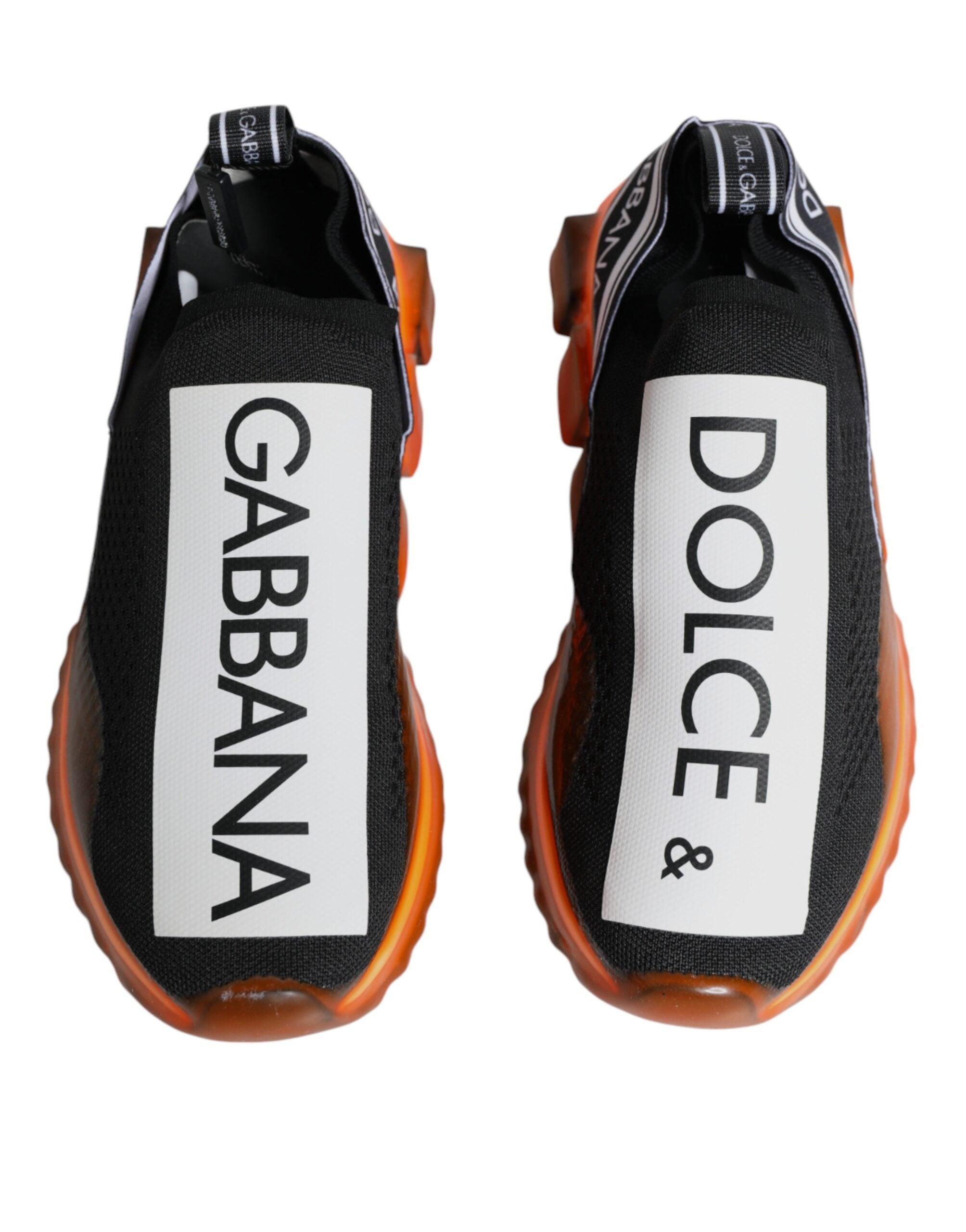 Dolce & Gabbana Svarta Orange Sorrento Slip On Sneakers Skor