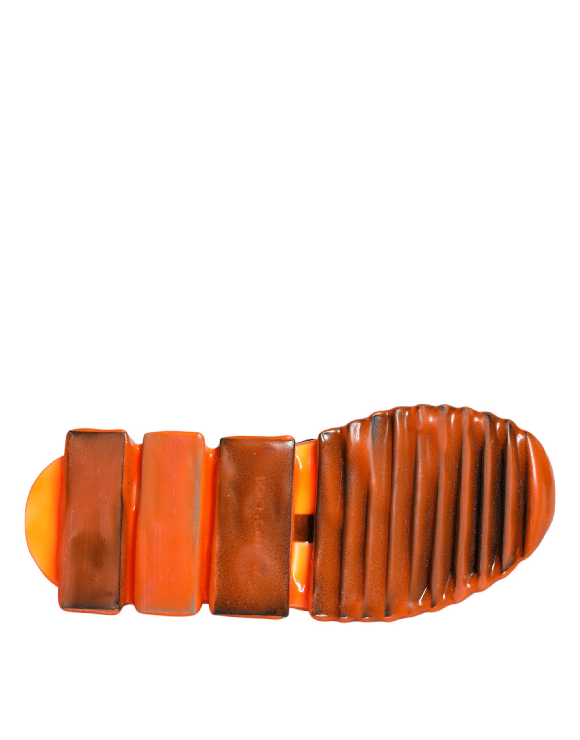 Dolce & Gabbana Svarta Orange Sorrento Slip On Sneakers Skor