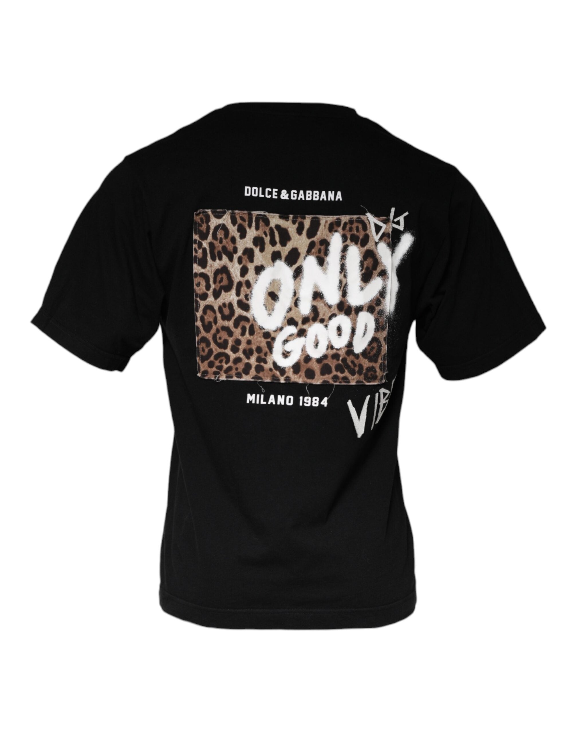 Dolce & Gabbana svart Amore-tryckt bomulls-t-shirt med rund hals