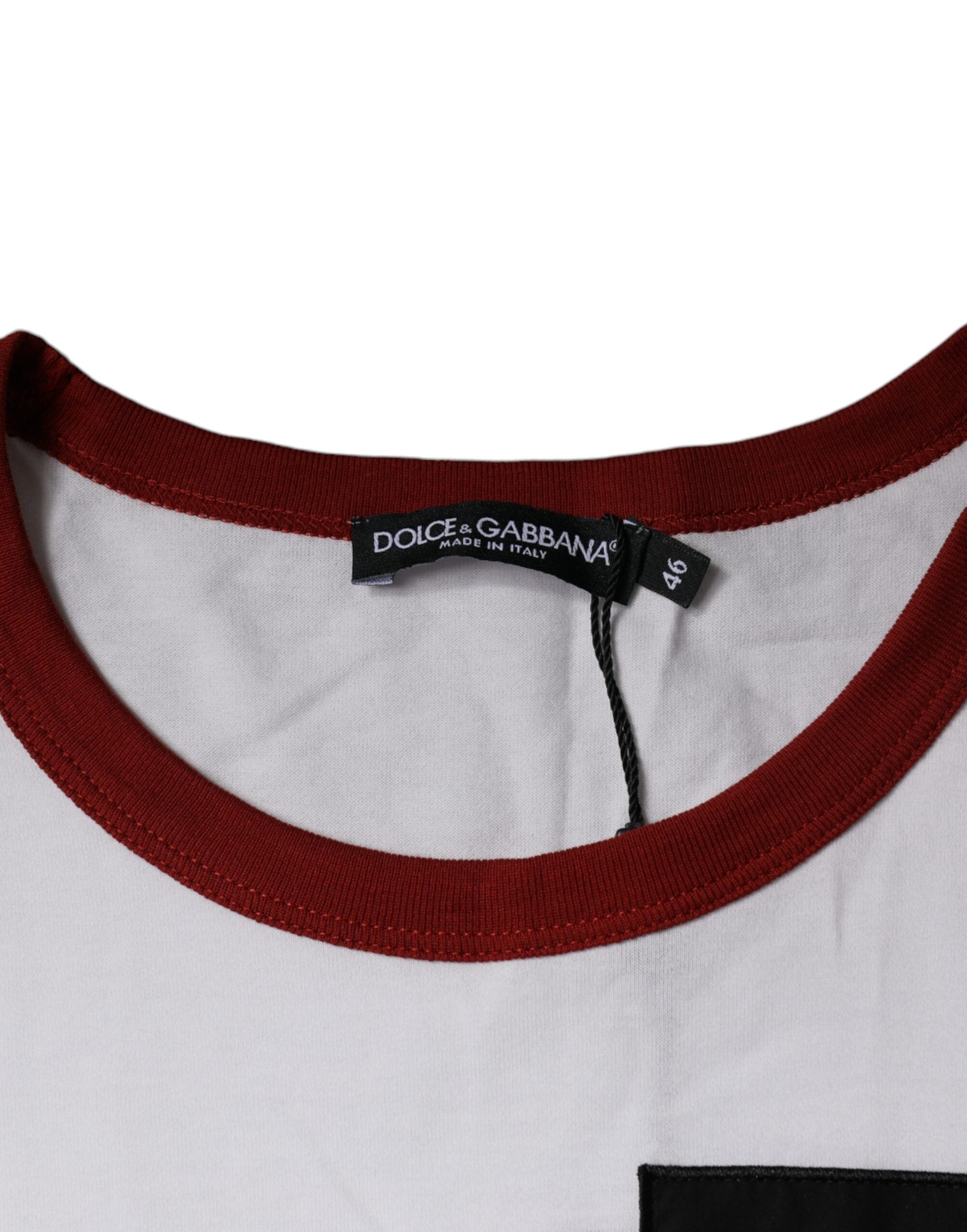 Dolce & Gabbana Vit T-shirt med rund hals och grafiskt tryck i bomull