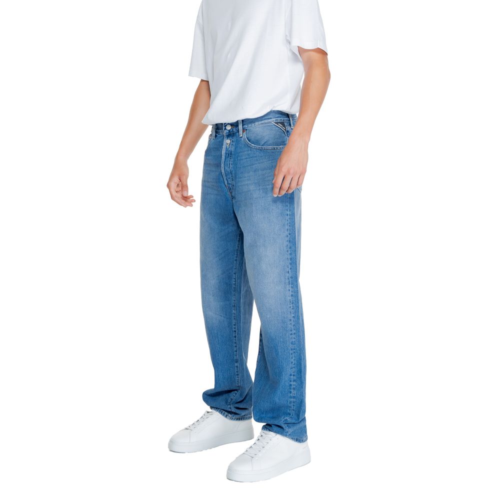 Replay Blå Bomull Jeans Med Avslappnad Passform