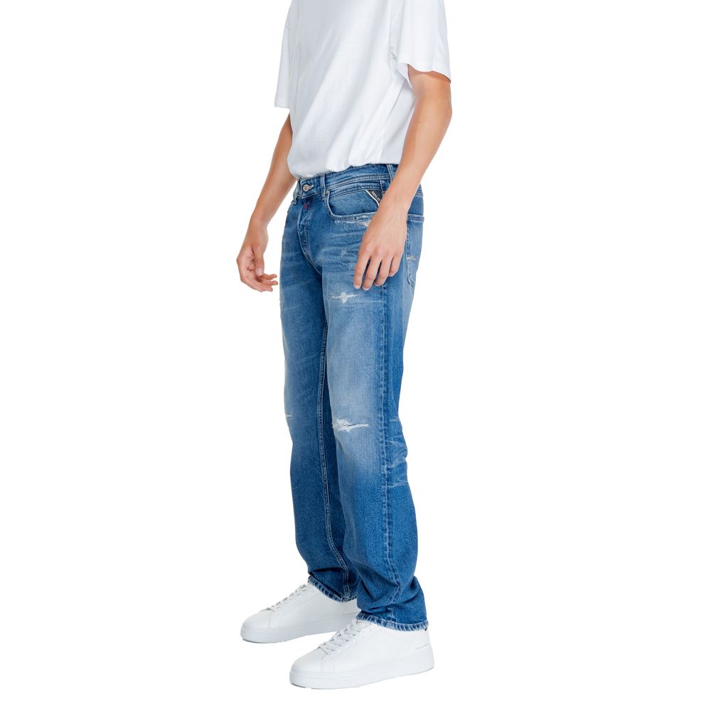 Replay Blå Bomull Jeans Med Avslappnad Passform