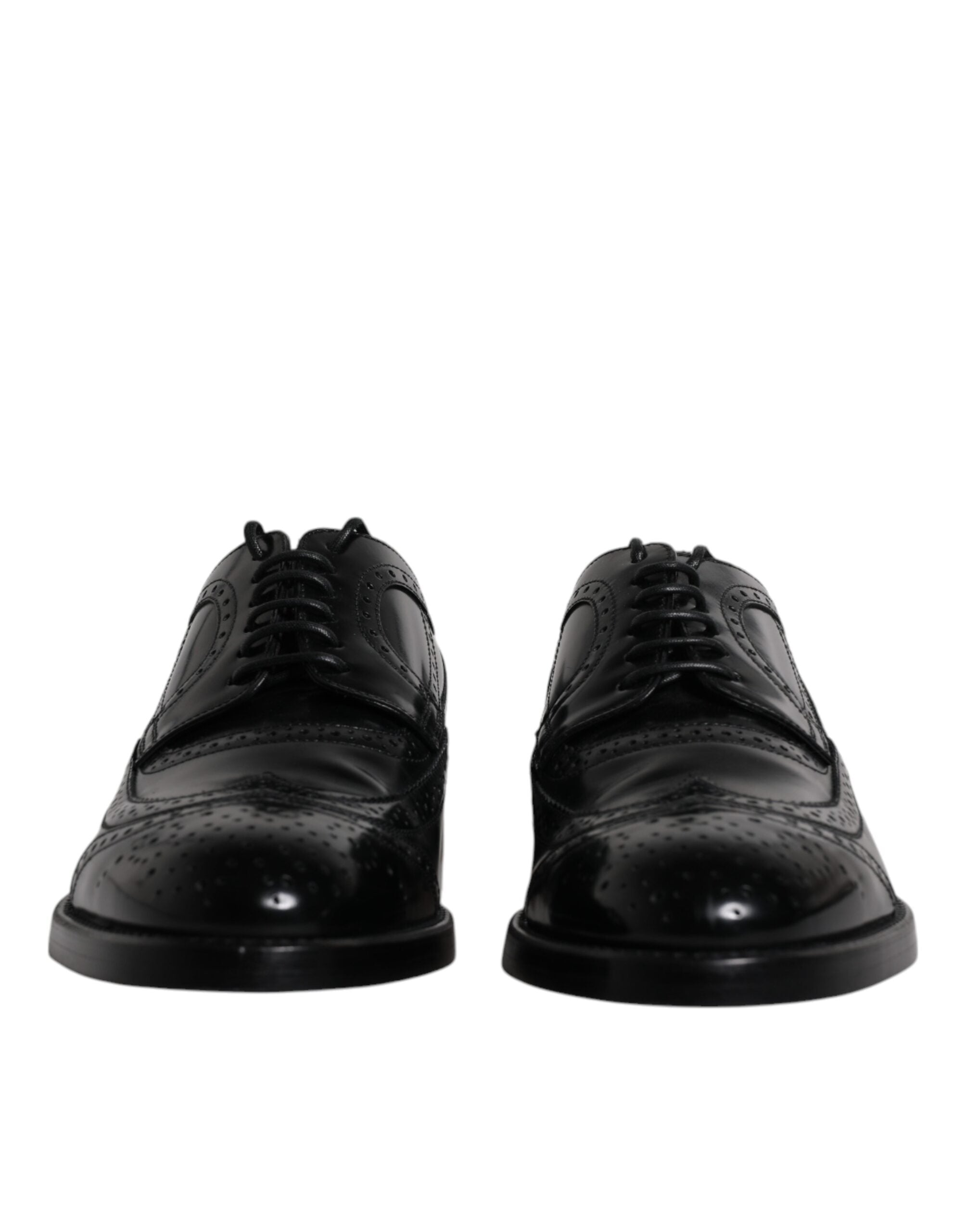 Dolce & Gabbana Svarta Läder Derby Wingtip Formella Skor
