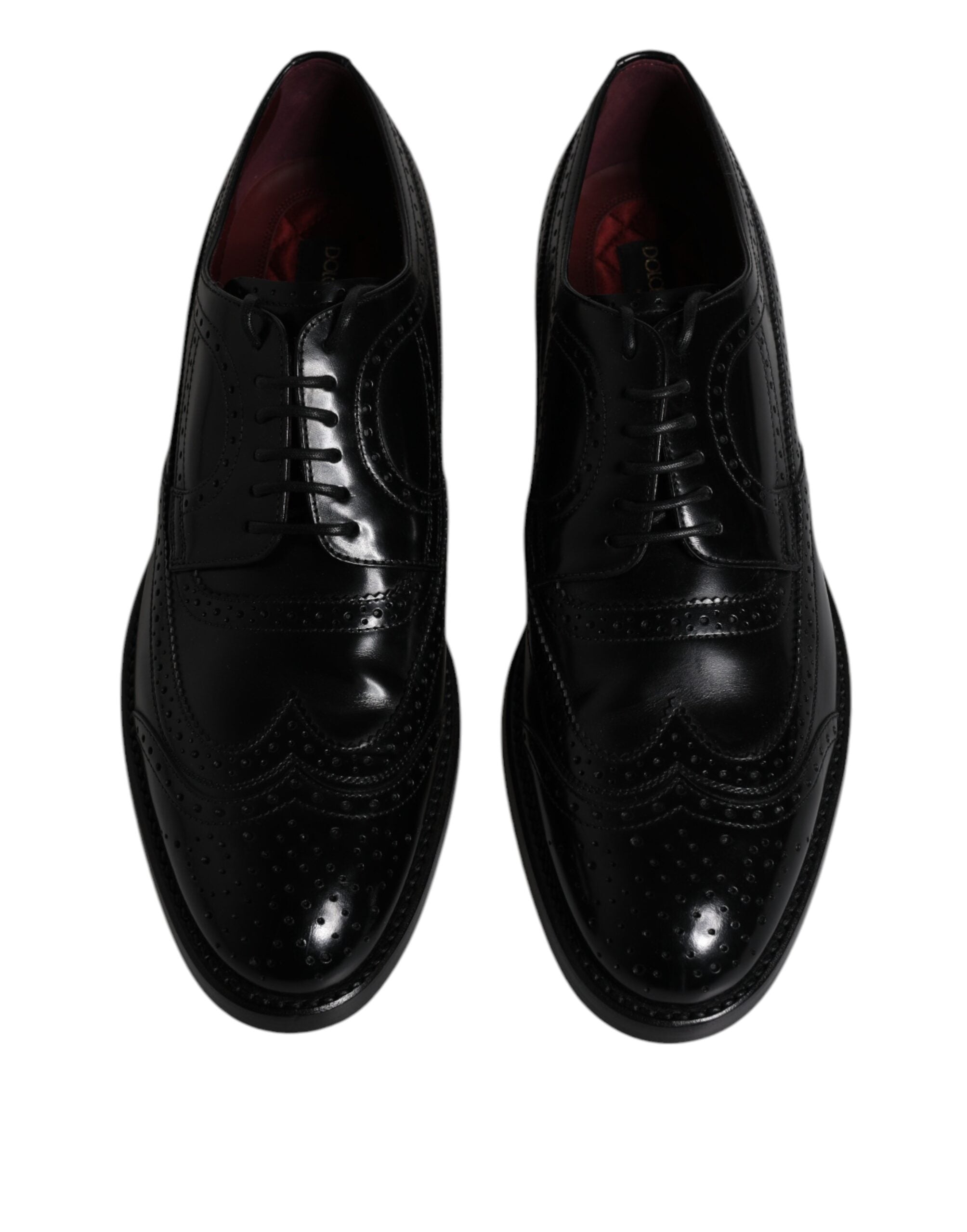 Dolce & Gabbana Svarta Läder Derby Wingtip Formella Skor