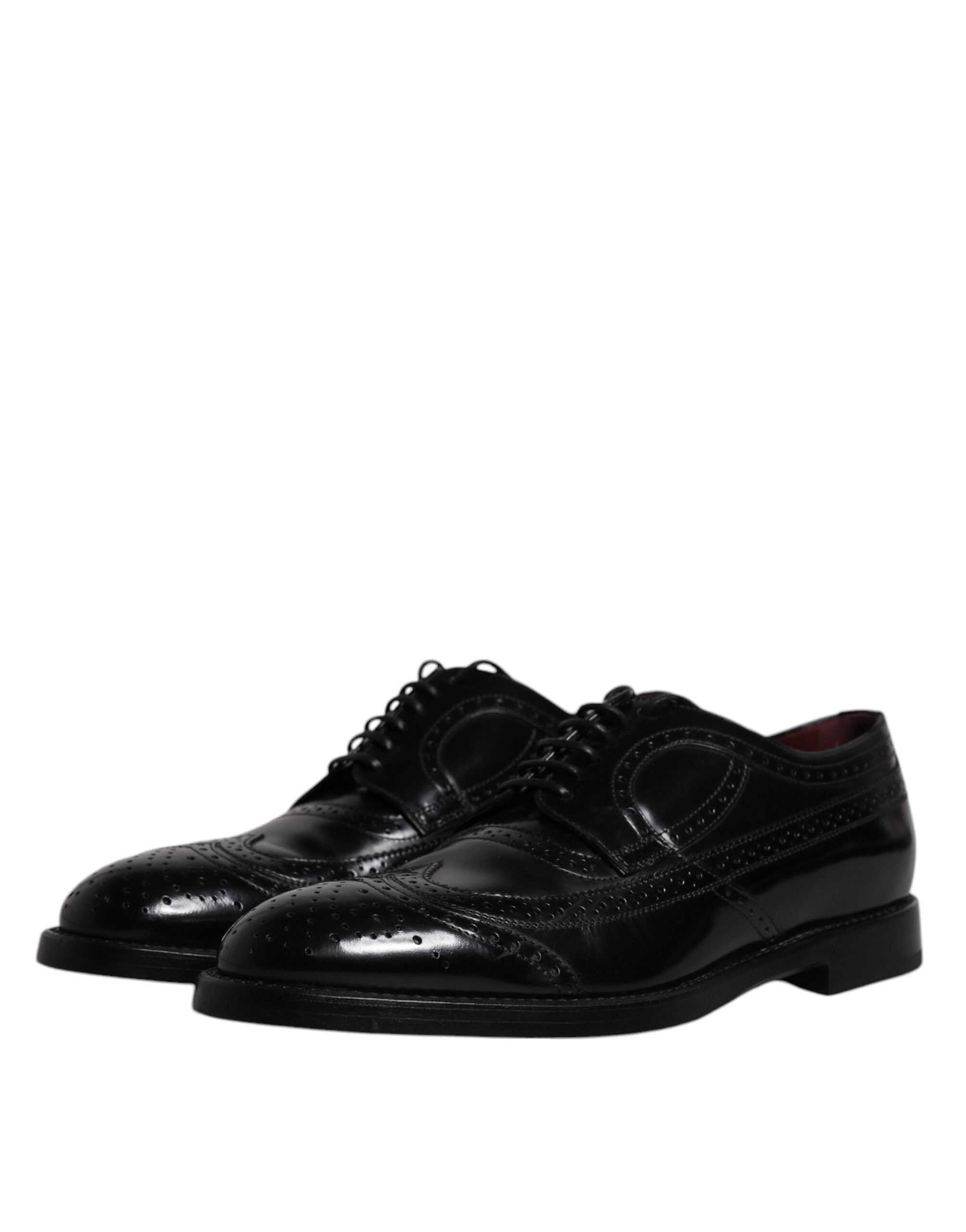 Dolce & Gabbana Svarta Läder Derby Wingtip Formella Skor