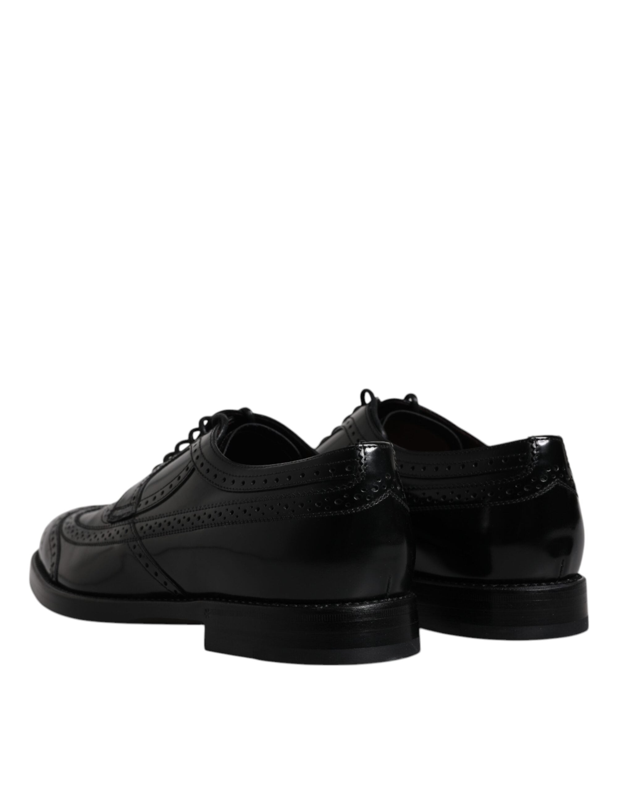 Dolce & Gabbana Svarta Läder Derby Wingtip Formella Skor