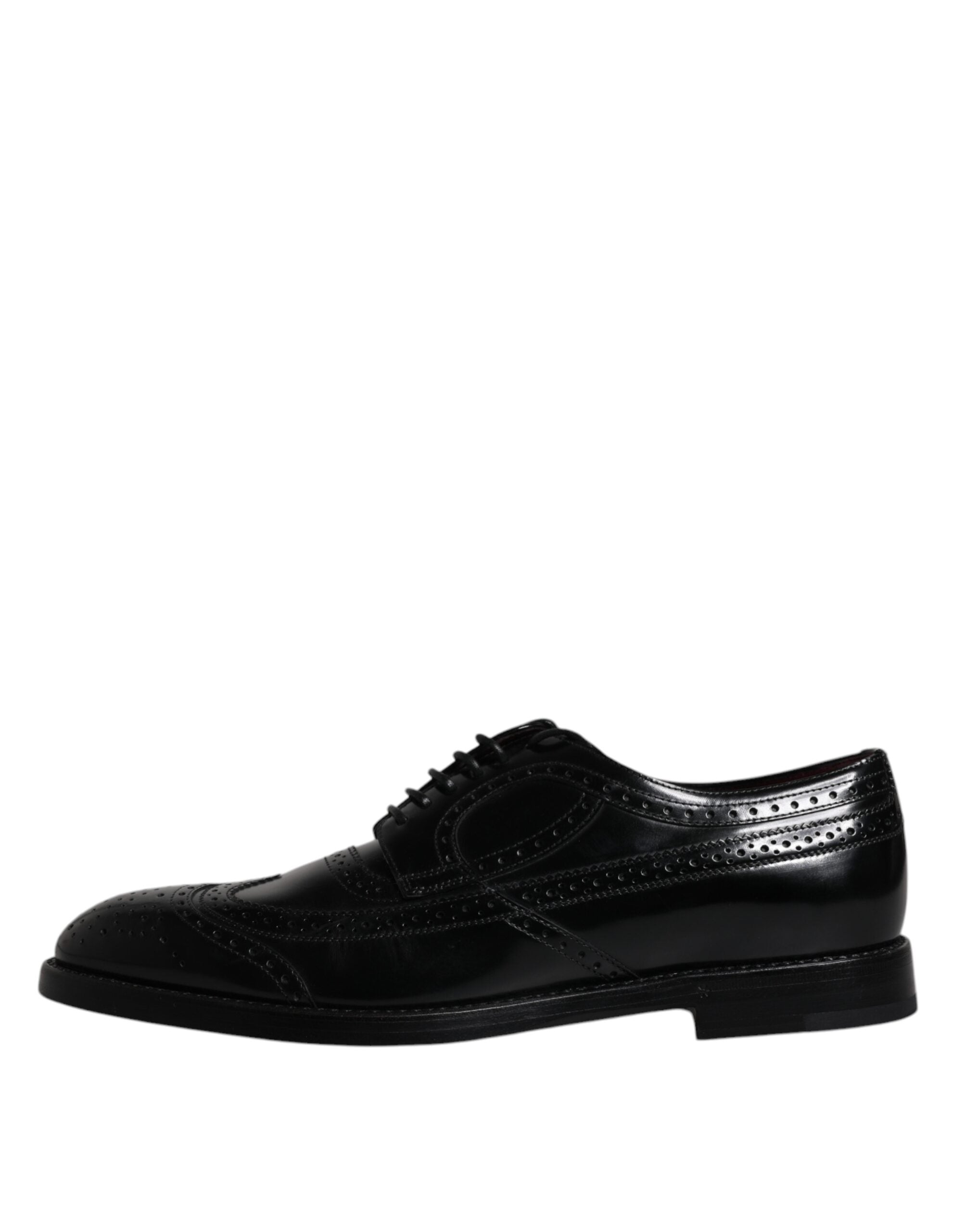 Dolce & Gabbana Svarta Läder Derby Wingtip Formella Skor