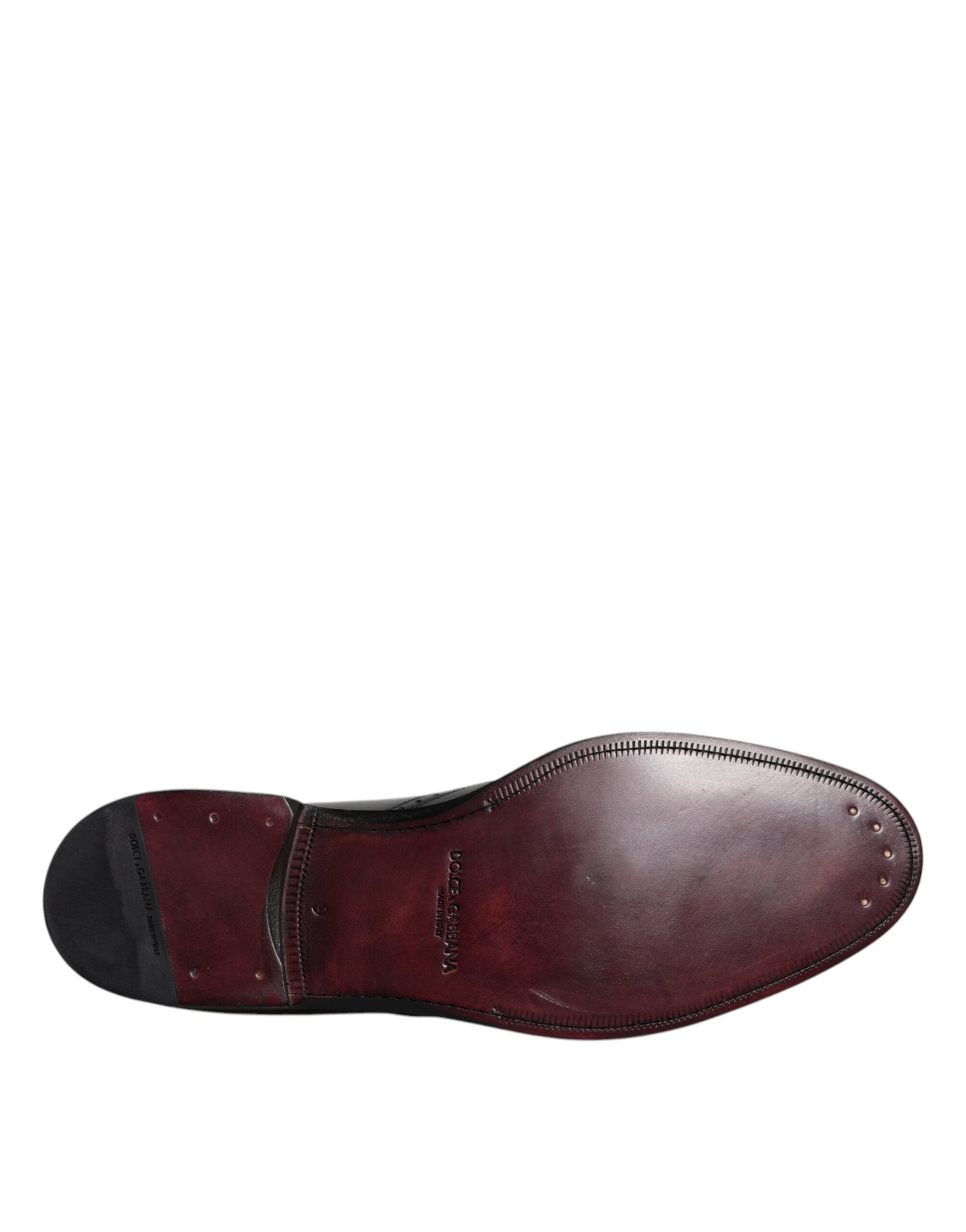 Dolce & Gabbana Svarta Läder Derby Wingtip Formella Skor
