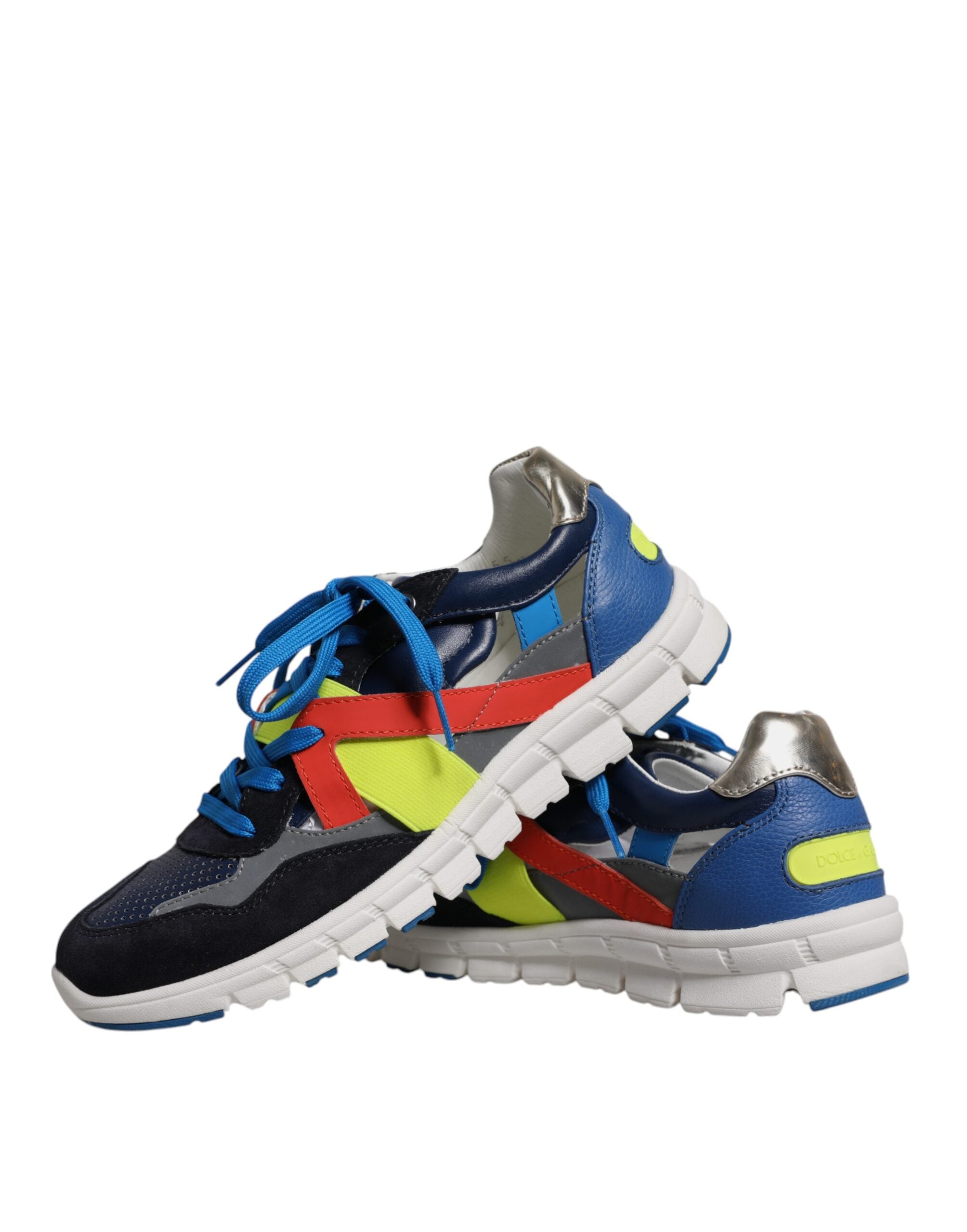 Dolce & Gabbana Låga Sneakers i Läder och Mocka i Flerfärg