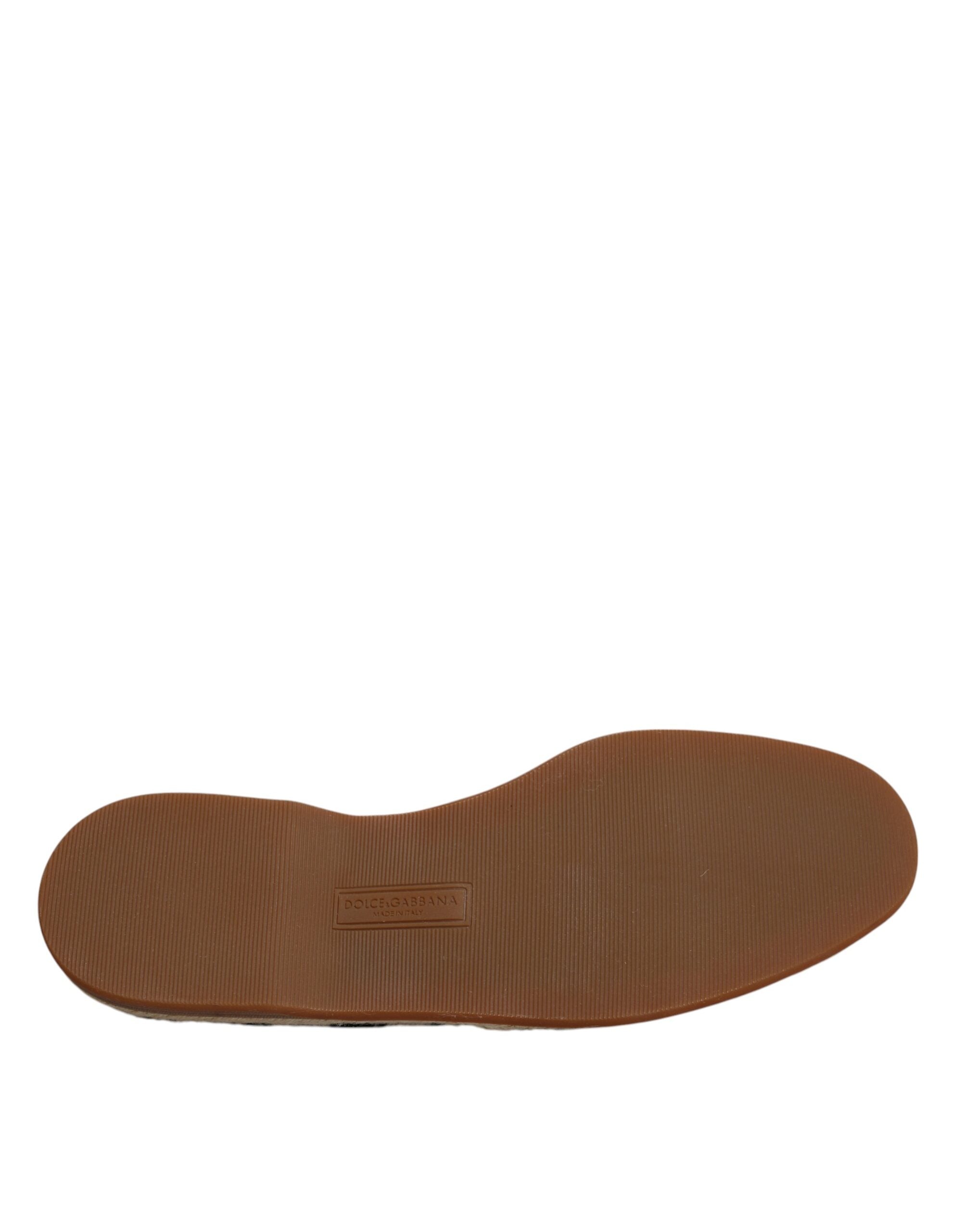 Dolce & Gabbana Svarta Vita Randiga Slip On Espadrilleskor