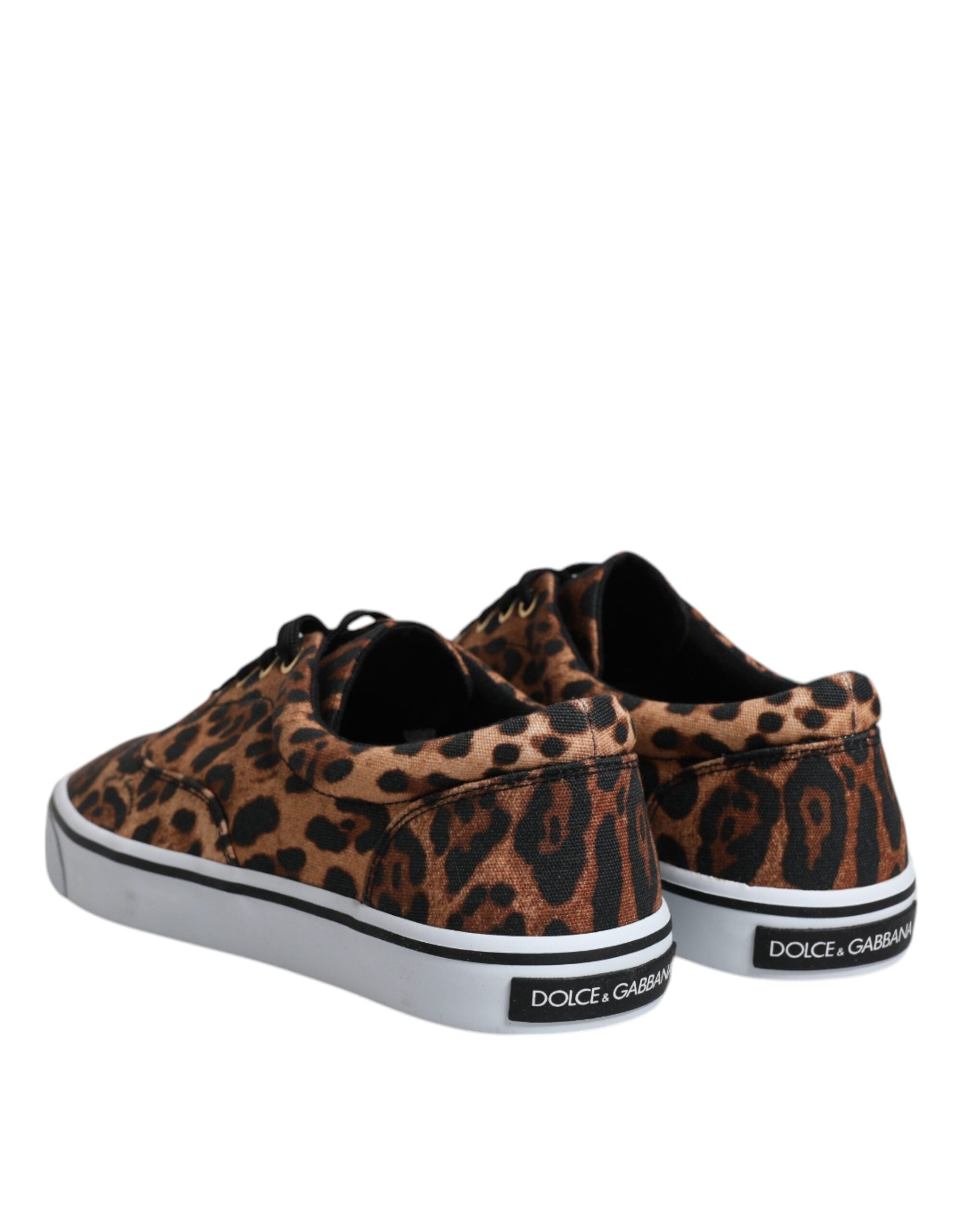 Dolce & Gabbana Bruna Leopard Logotyptryck Bomullssneakers Skor