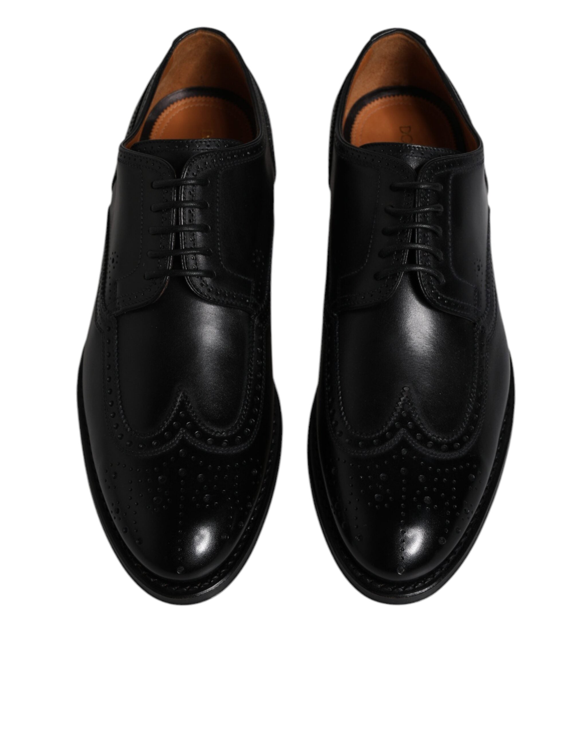 Dolce & Gabbana Svarta Läder Derby Wingtip Formella Skor