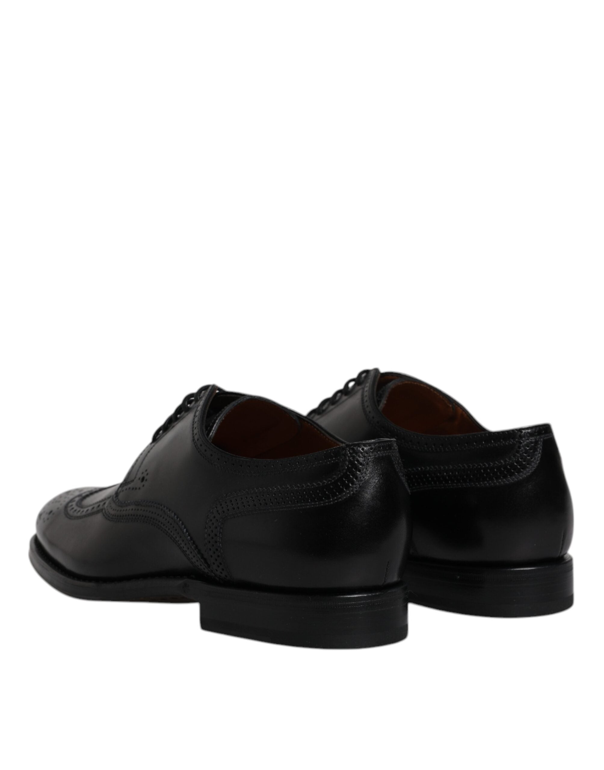 Dolce & Gabbana Svarta Läder Derby Wingtip Formella Skor