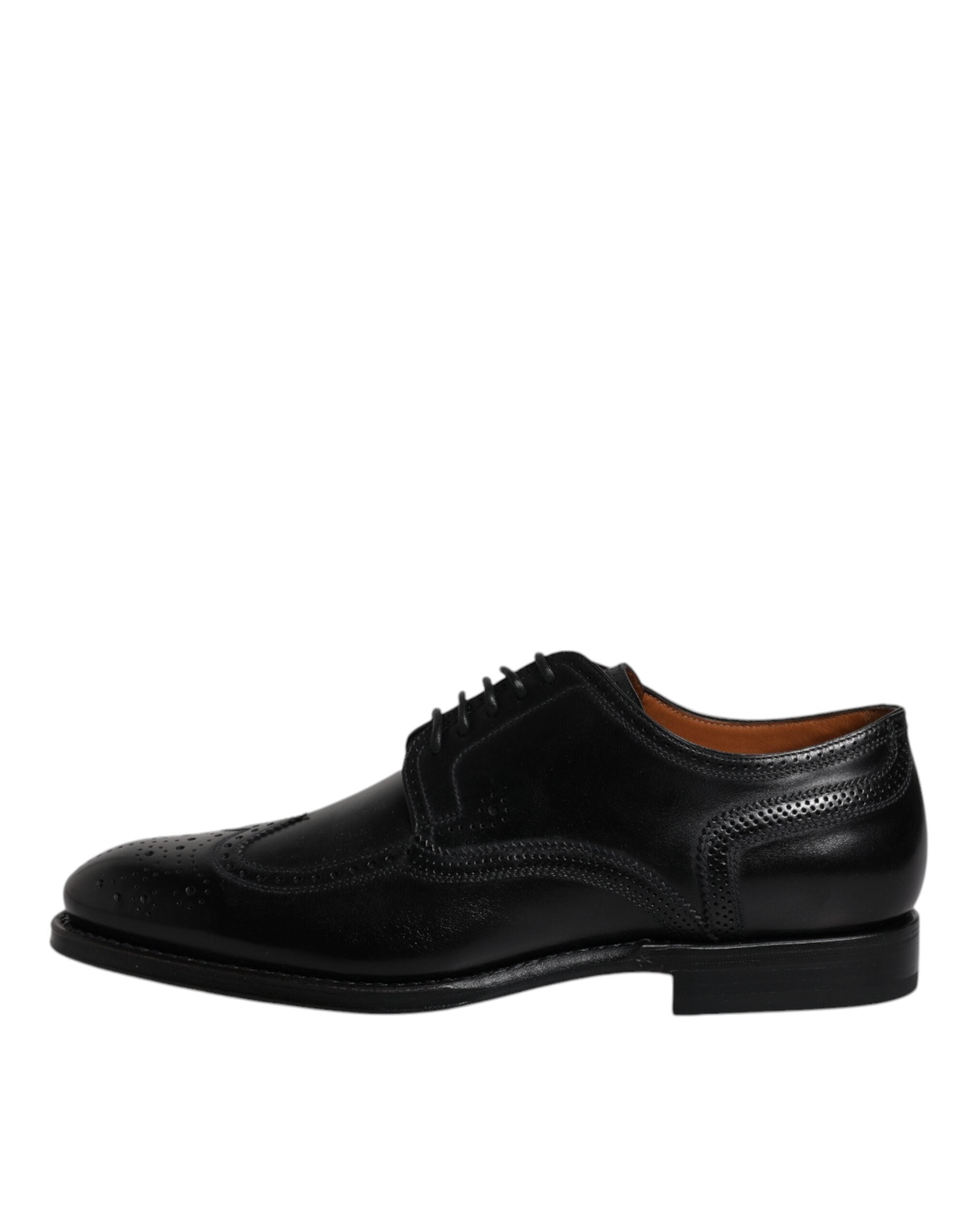 Dolce & Gabbana Svarta Läder Derby Wingtip Formella Skor