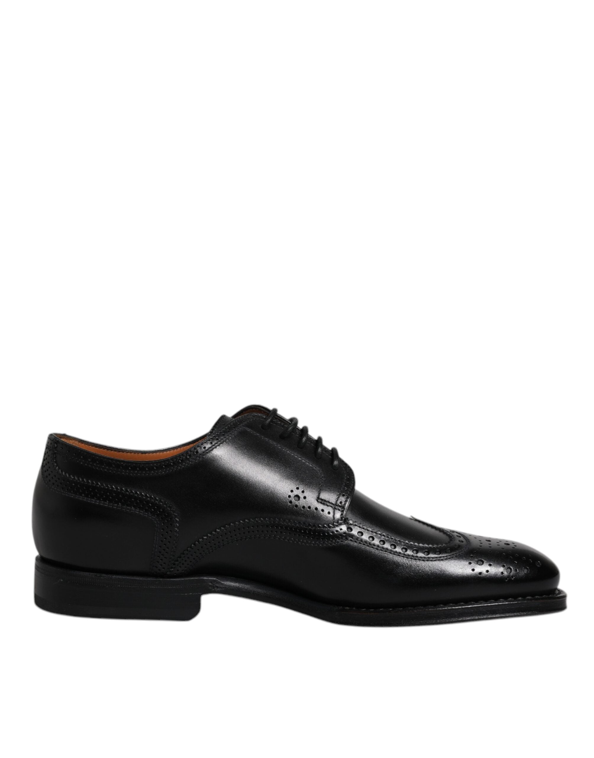 Dolce & Gabbana Svarta Läder Derby Wingtip Formella Skor