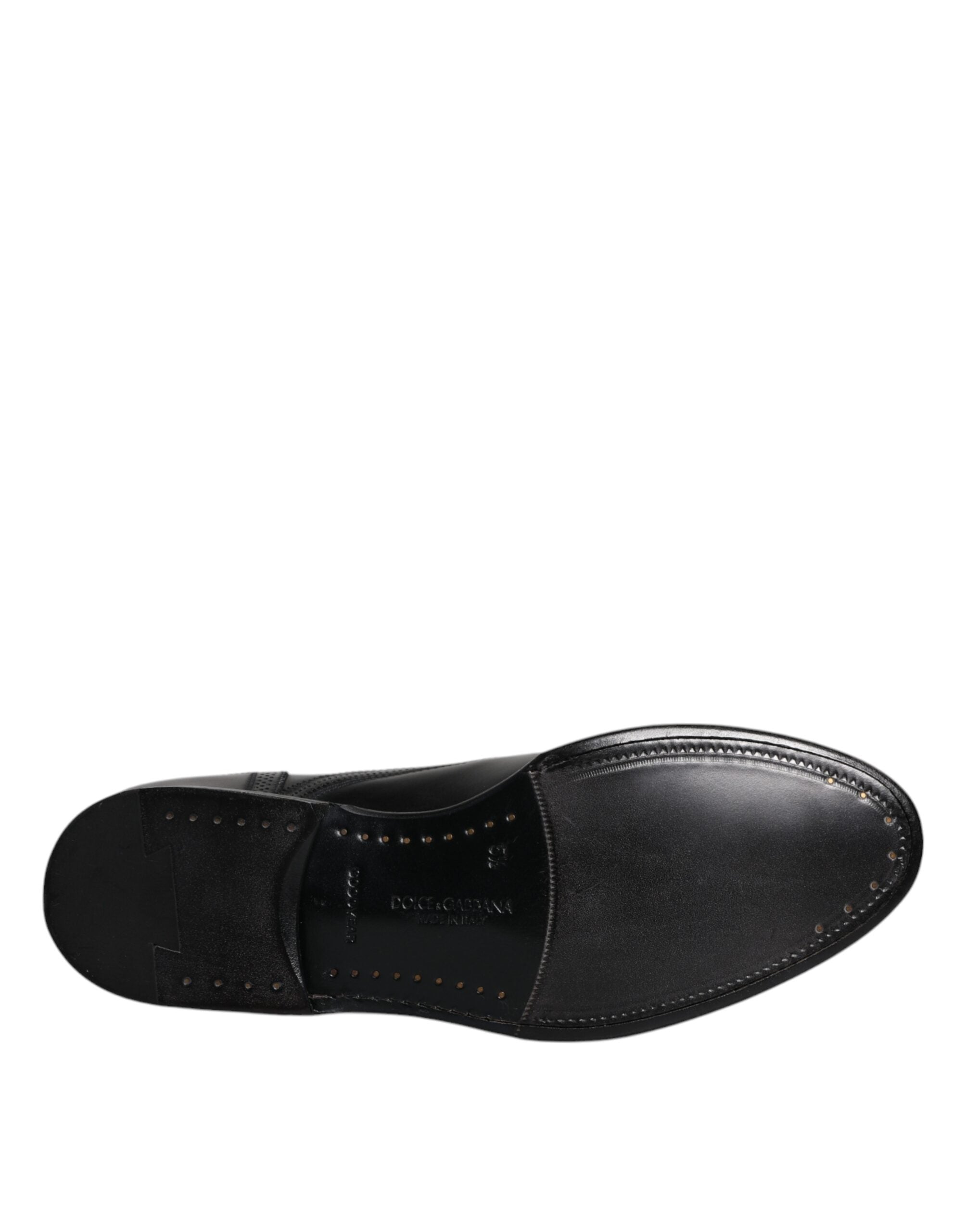 Dolce & Gabbana Svarta Läder Derby Wingtip Formella Skor