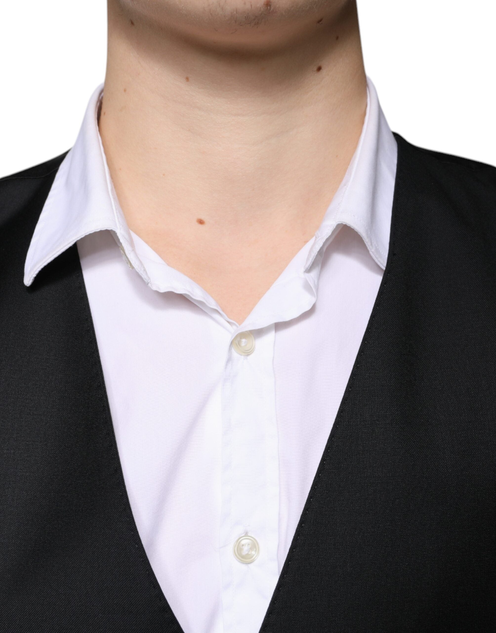 Dolce & Gabbana Svart Ull Festlig Väst Herr